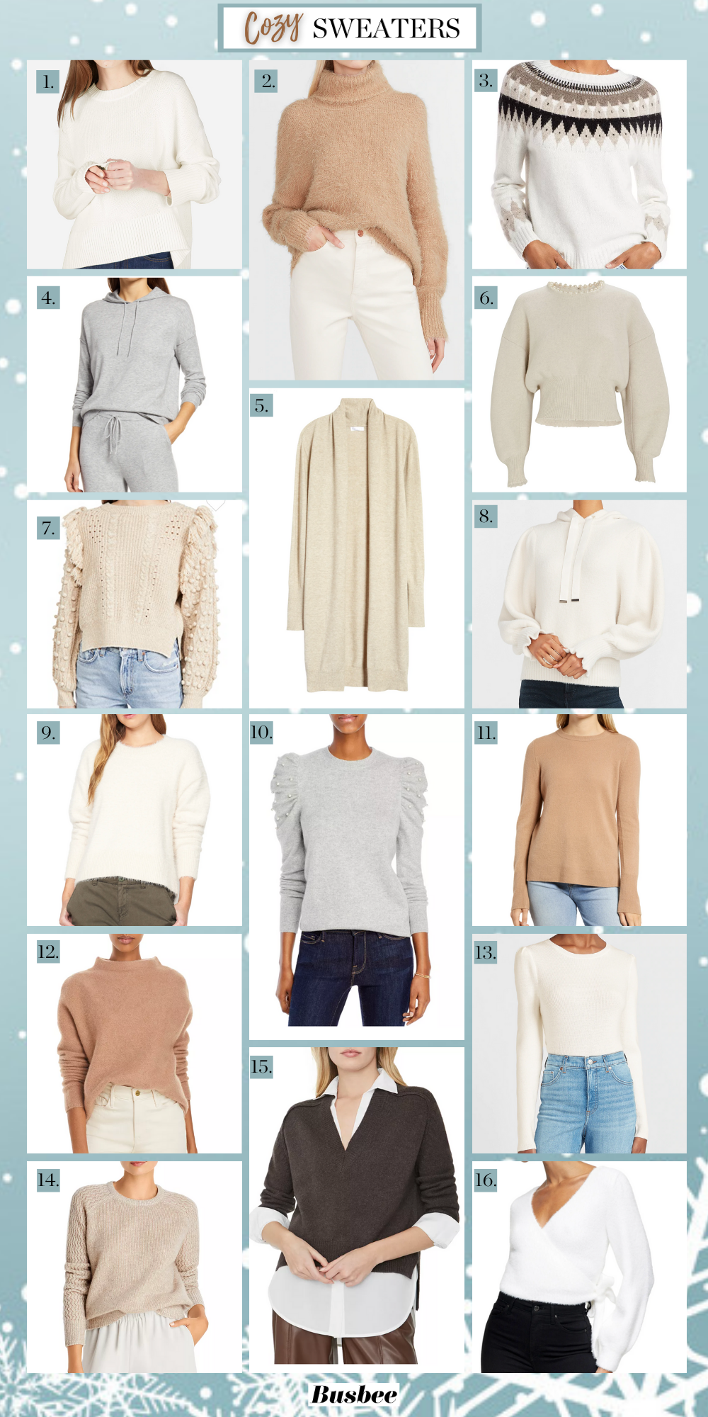 Cozy Sweaters, Erin Busbee of Busbee Style sharing 16 cozy sweaters and fall and winter including affordable sweaters, designer sweaters, and more!