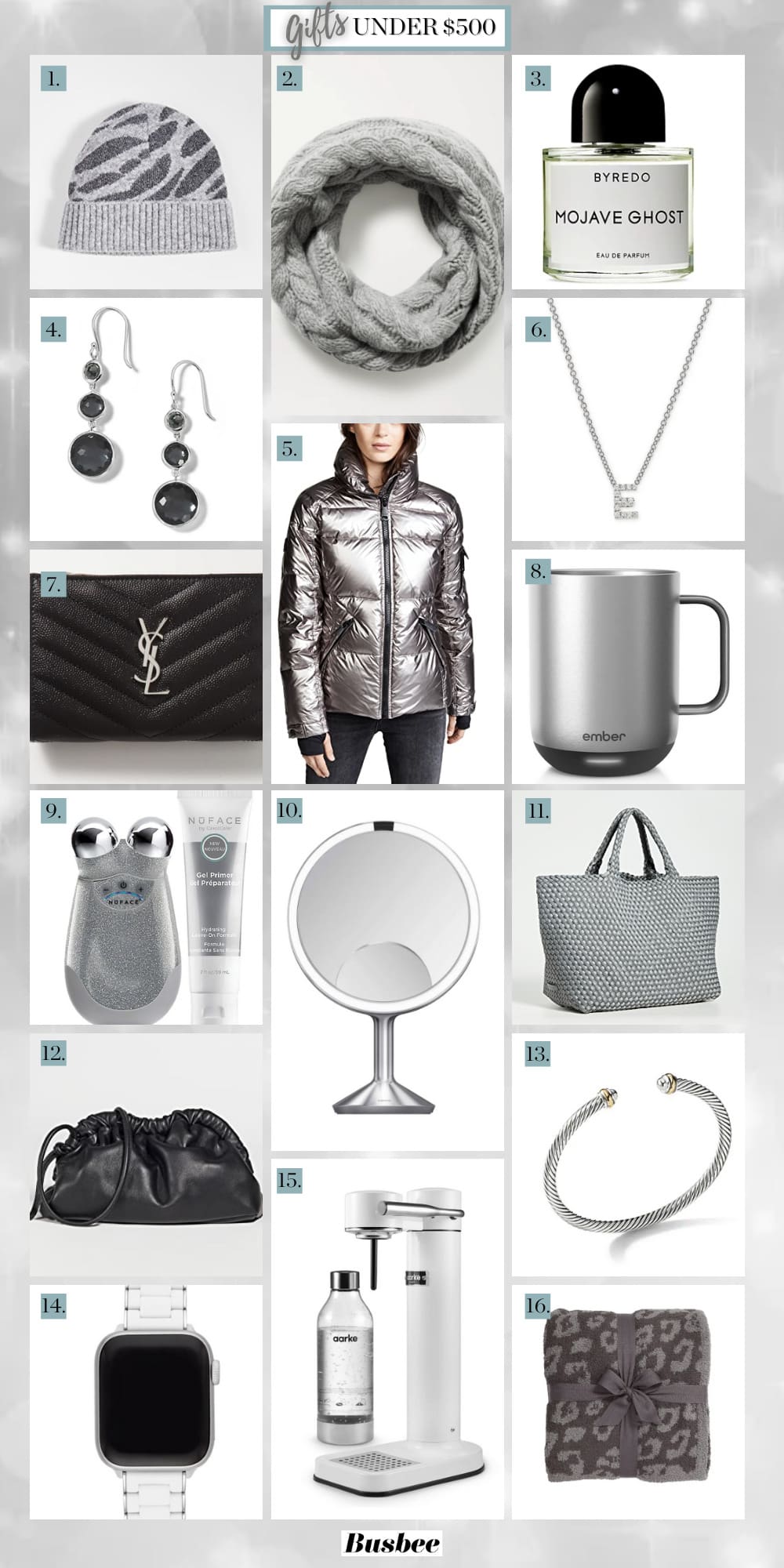 Holiday Gifts under $500, Erin Busbee of Busbee Style sharing 16 amazing gift ideas for women including designer small leather goods, beauty tools, and jewelry.