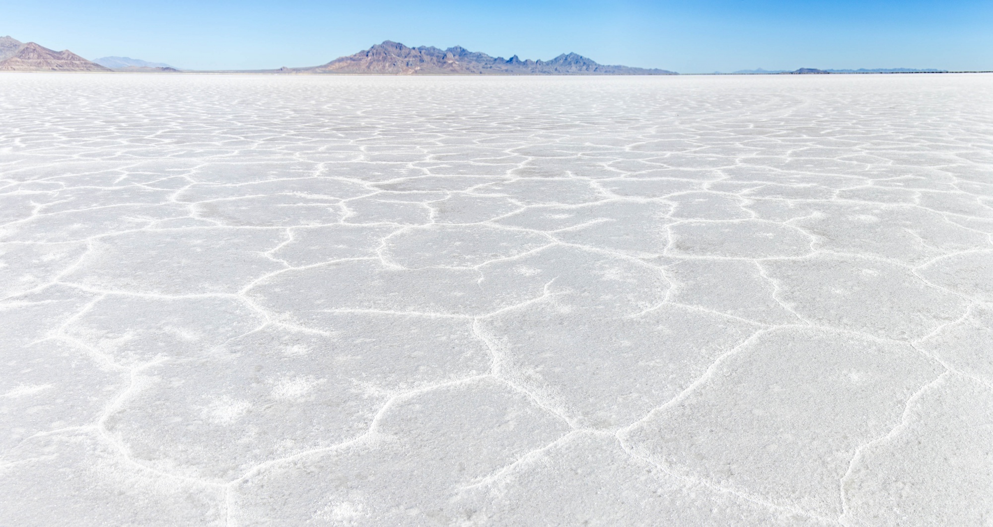 Best remote destinations, white salt crust on the western edge of the Great Salt Lake basin, Bonneville Salt Flats Utah