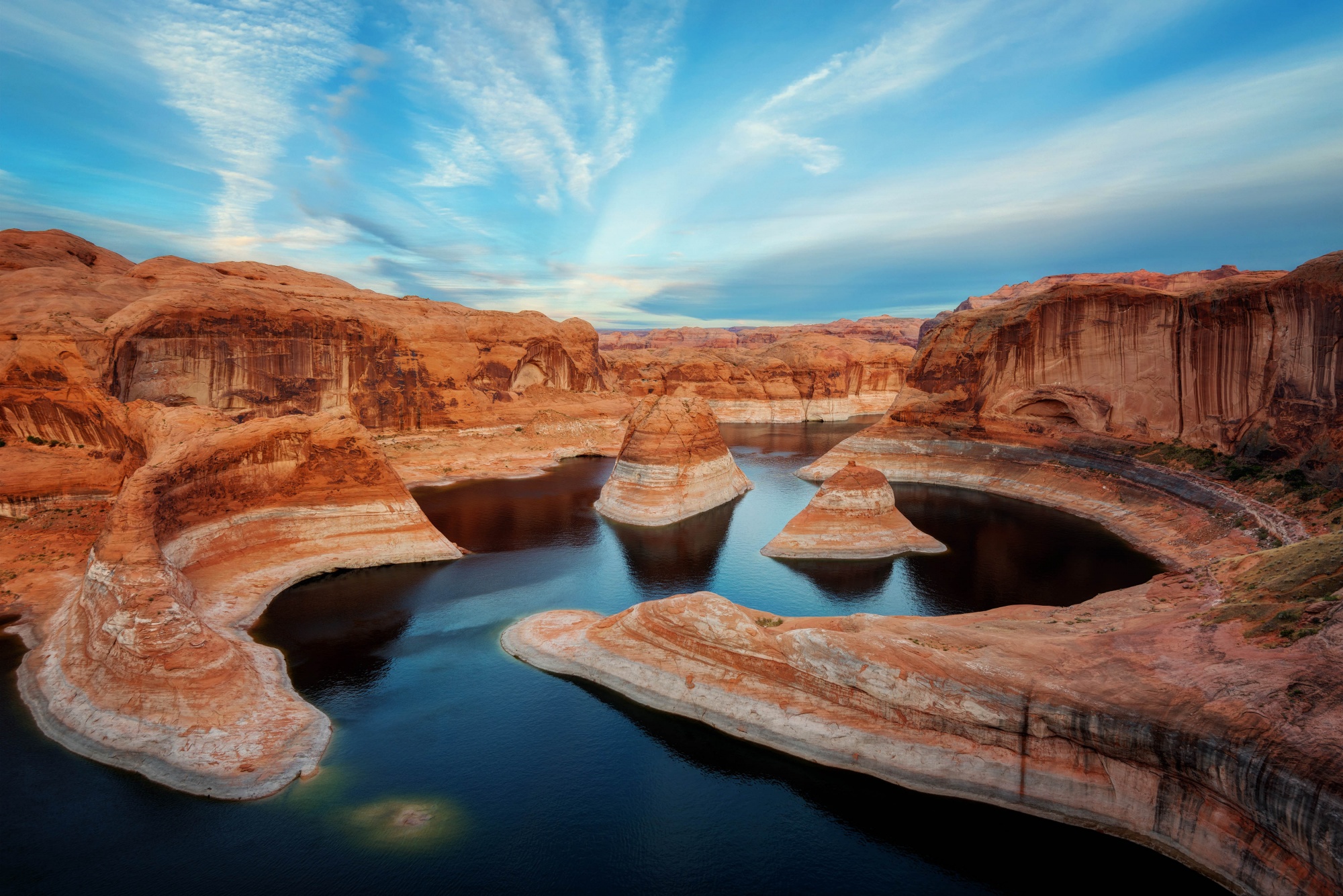 Best remote destinations, beautiful view of Lake Powell Utah's flooded canyon