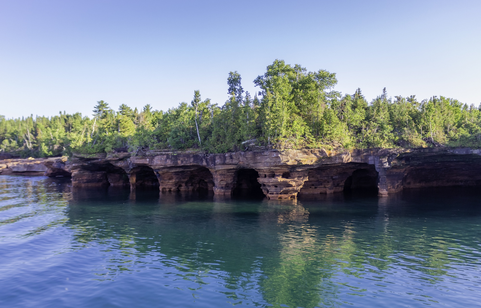 Best remote destinations, underwater rock formations in Apostle Islands National Lakeshore Wisconsin 