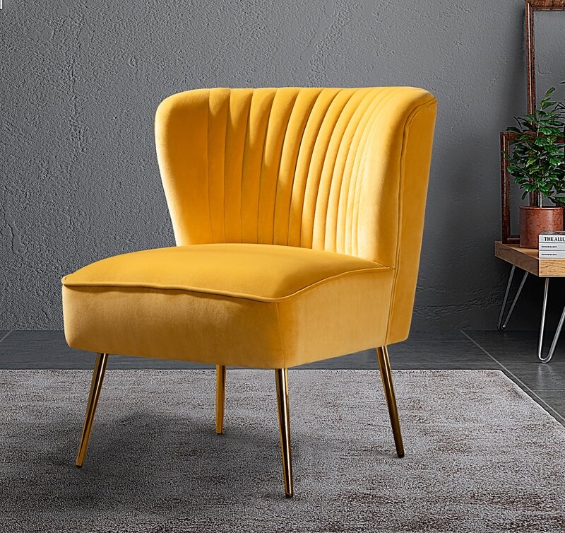 Revealing Pantone's 2021 colors of the year illuminating yellow and ultimate grey featuring a bright yellow chair with gray painted walls