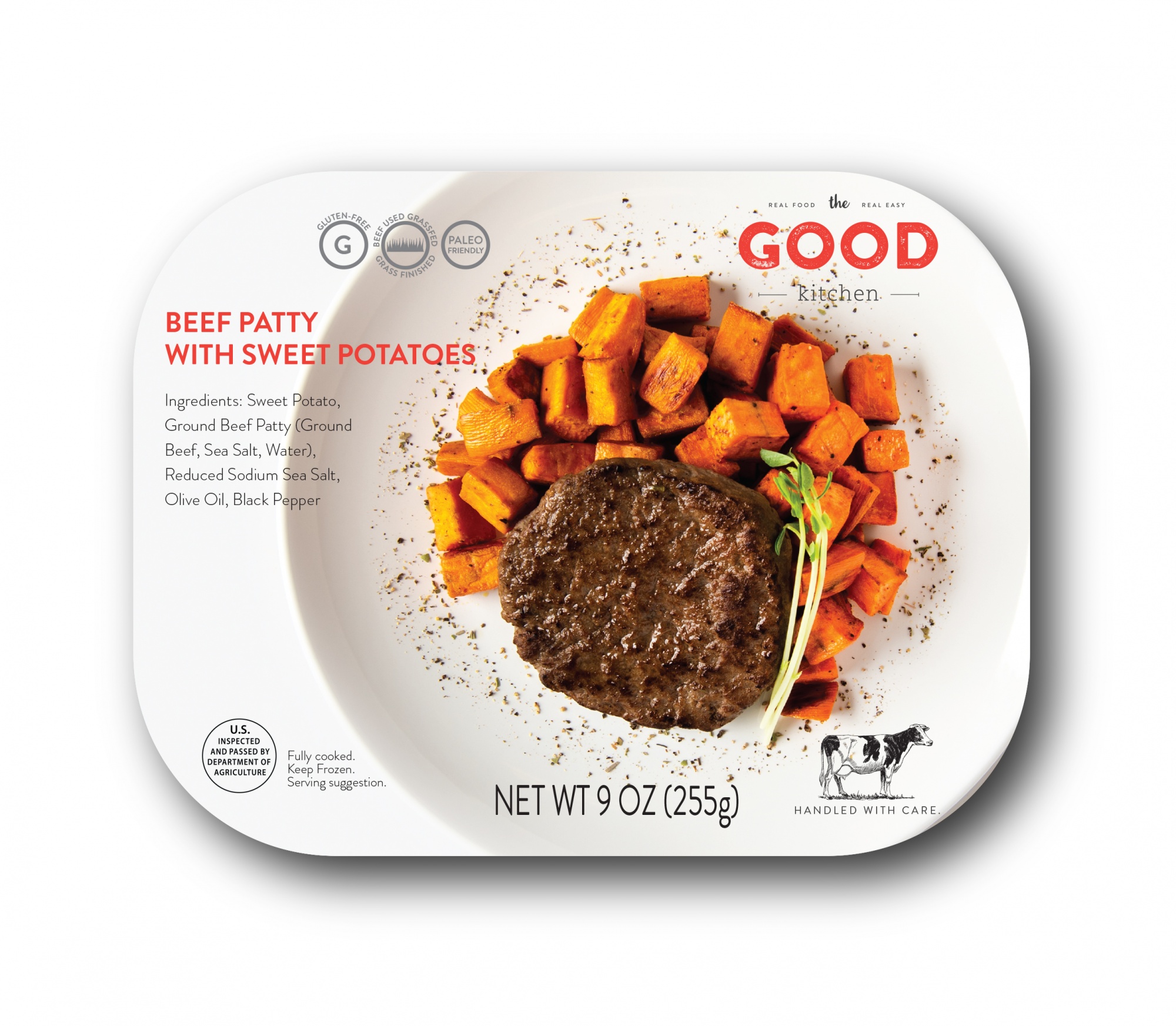 best meal delivery services, package of beef patty with sweet potatoes from The Good Kitchen
