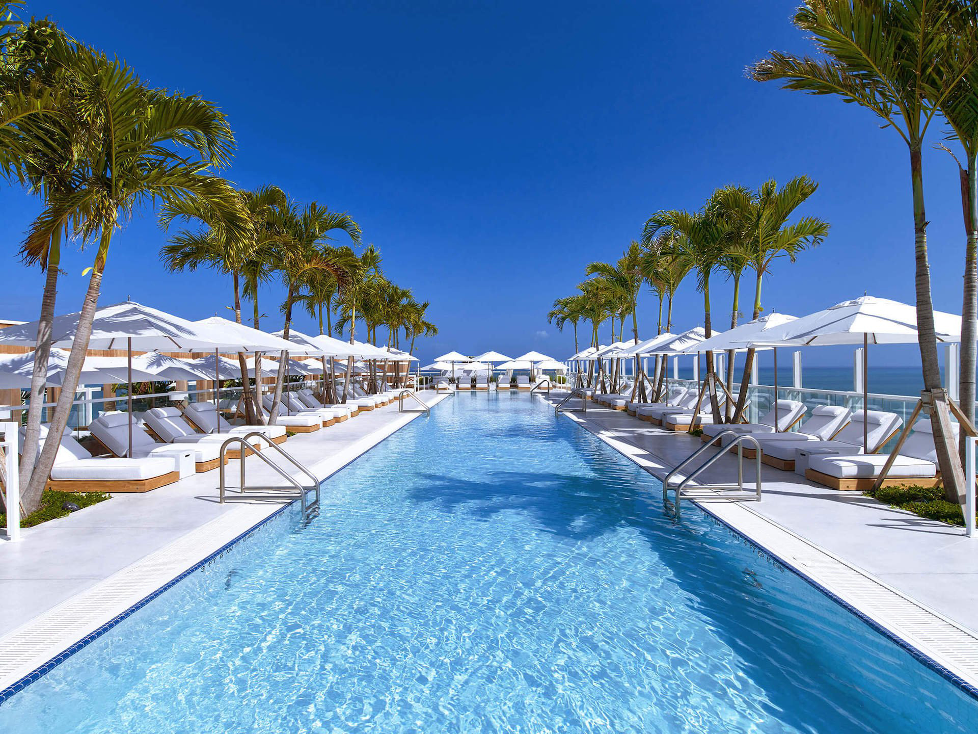 fun girls getaways, pool view of 1 hotel south beach in Miami, florida