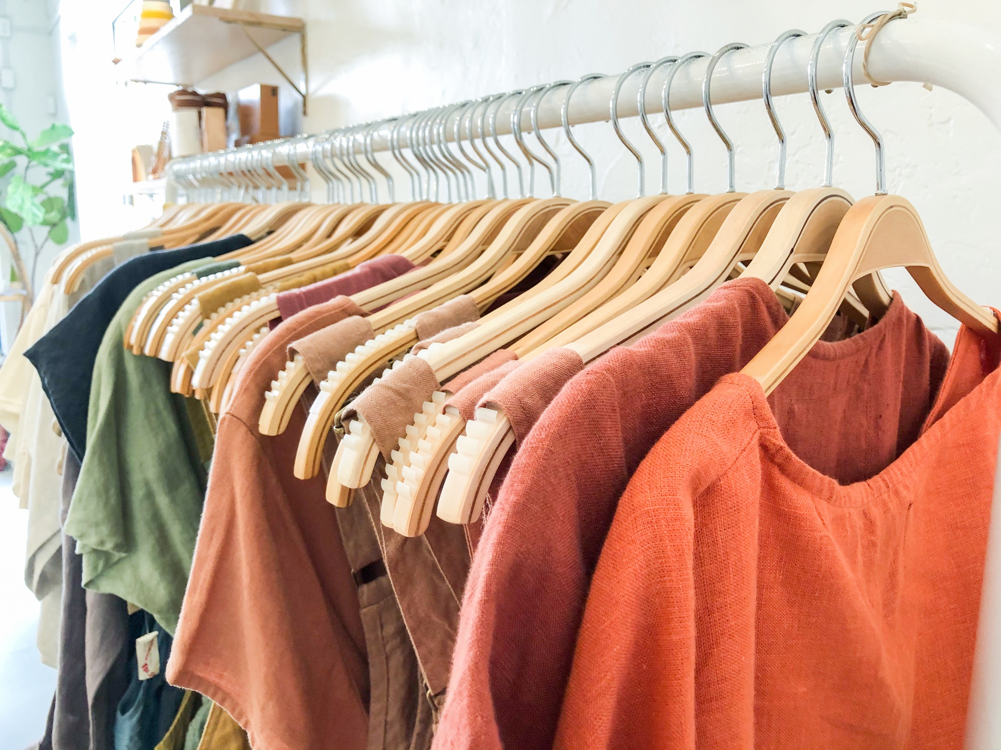 love your tiny closet neatly hanging clothes on matching hangers