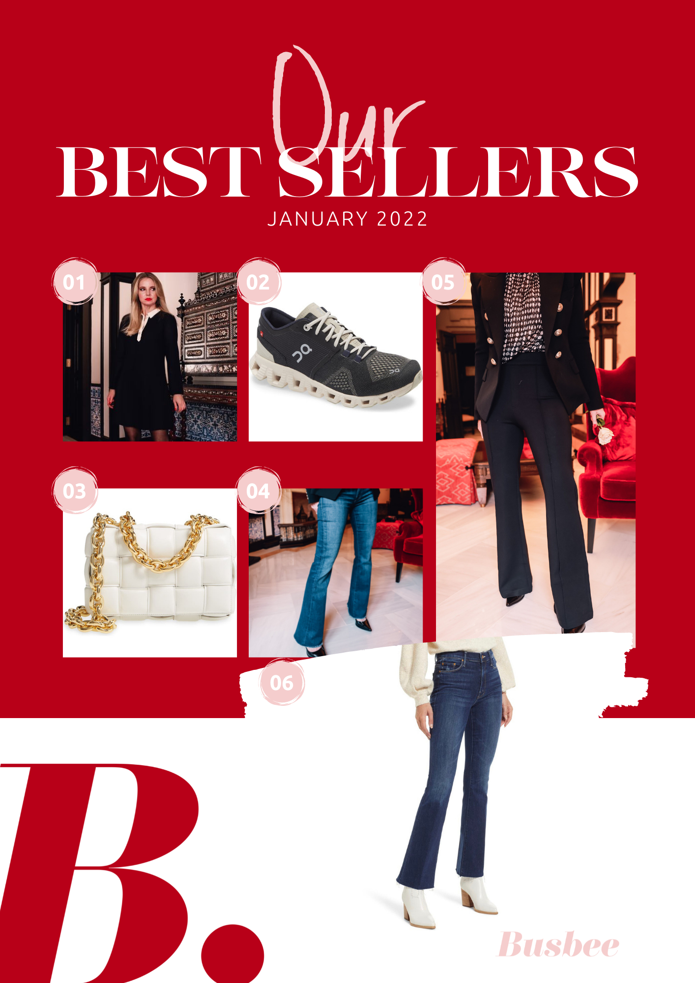 January best sellers, January favorites, & Other stories chanel inspired dress, bottega veneta chain cassette bag, Mother flare frayed hem jeans, Mother frayed hem bootcut jeans, Spanx Perfect Pant, Cloud X Training Shoe, 