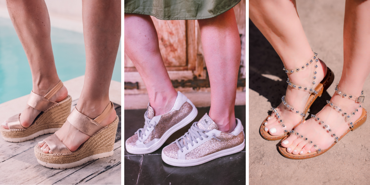 beach vacation outfits, what to wear mexico, what to pack mexico, what i wore mexico, erin busbee, kenneth cole espadrille wedges, p448 glitter sneakers, studded sandals steve madden