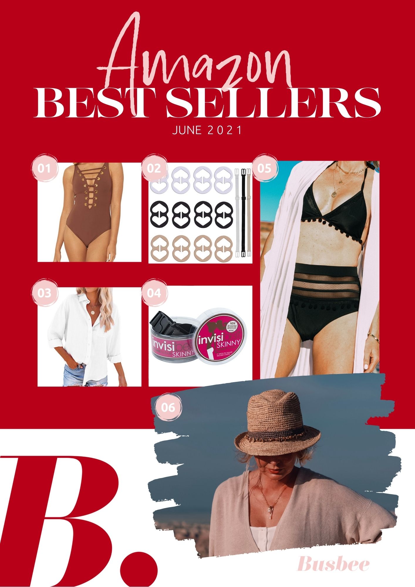 amazon best sellers, best sellers from amazon, $26 amazon swimsuit, rod beattie one piece swimsuit, bra clips, invisabelt, white button down shirt, packable hat, adjustable hat