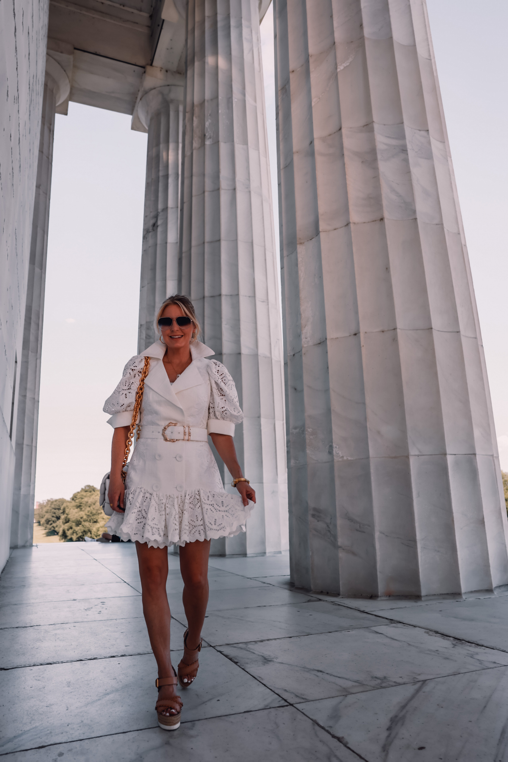 acler white belted dress, erin busbee, unique little white dresses, white dresses, white dresses over 40, white dress over 40, how to wear a white dress