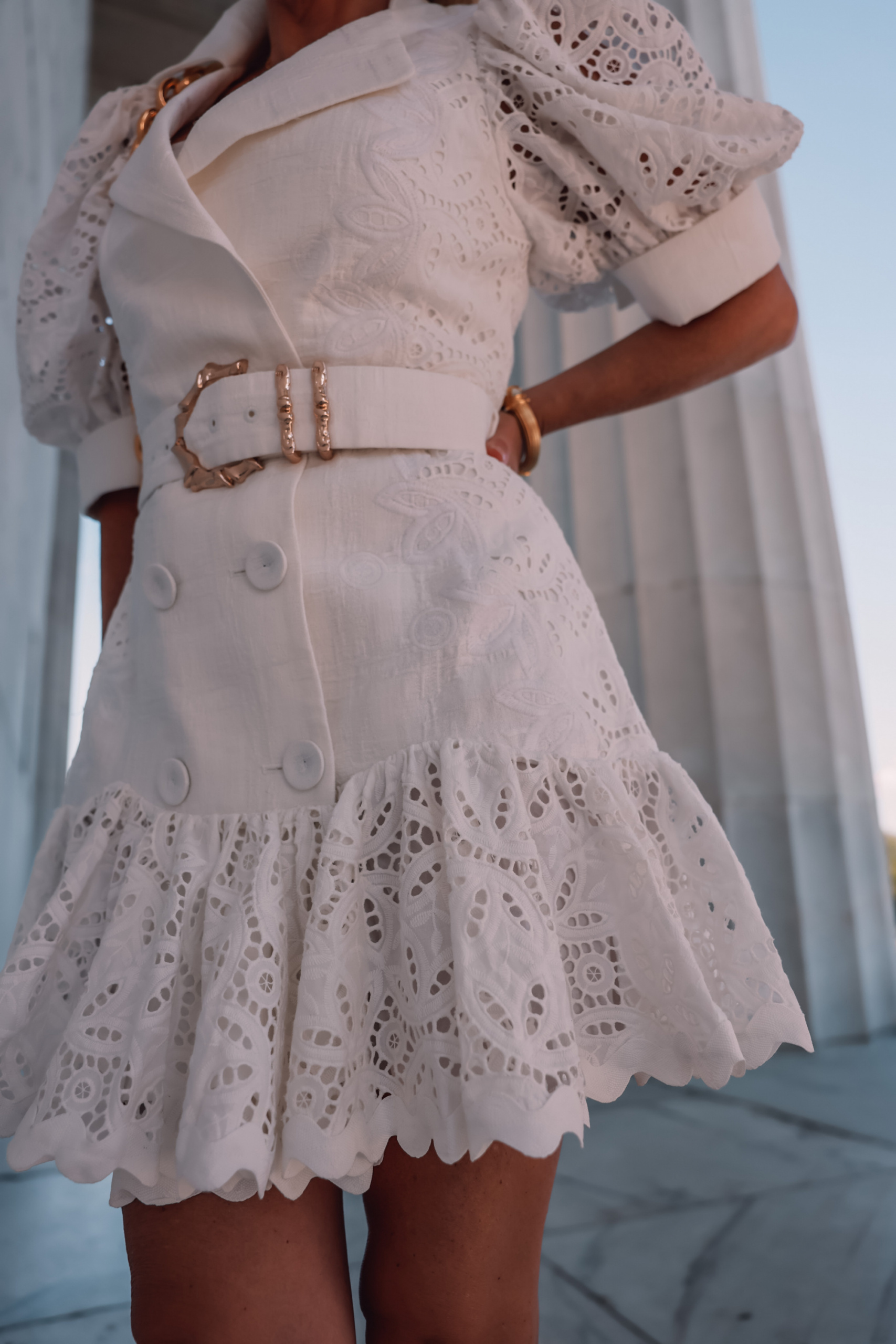 acler white belted dress, erin busbee, unique little white dresses, white dresses, white dresses over 40, white dress over 40, how to wear a white dress