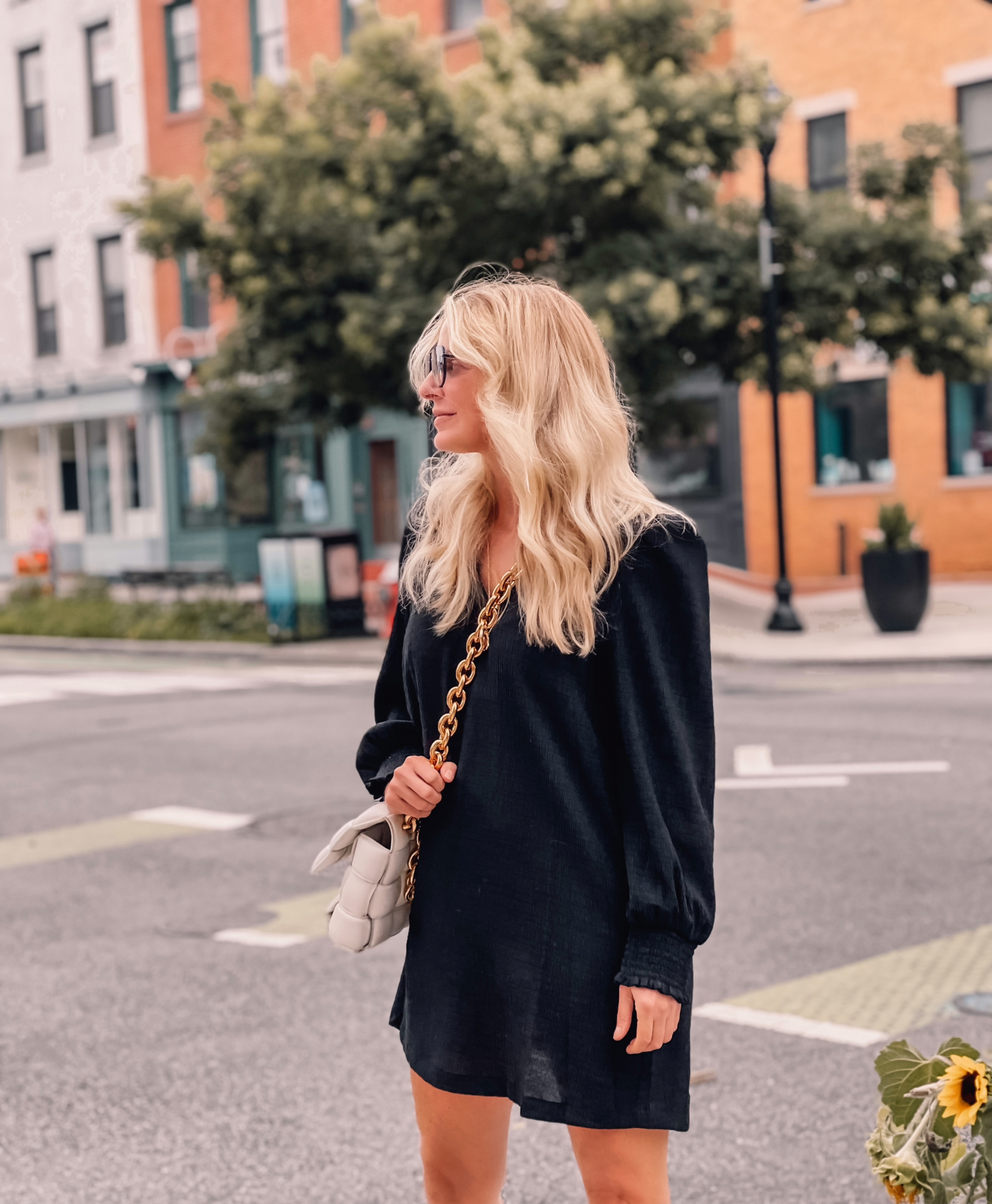 Nordstrom Anniversary Sale fashion finds by fashion blogger over 40 Erin Busbee of Busbee Style featuring BB Dakota by Steve Madden black shift dress with long sleeves