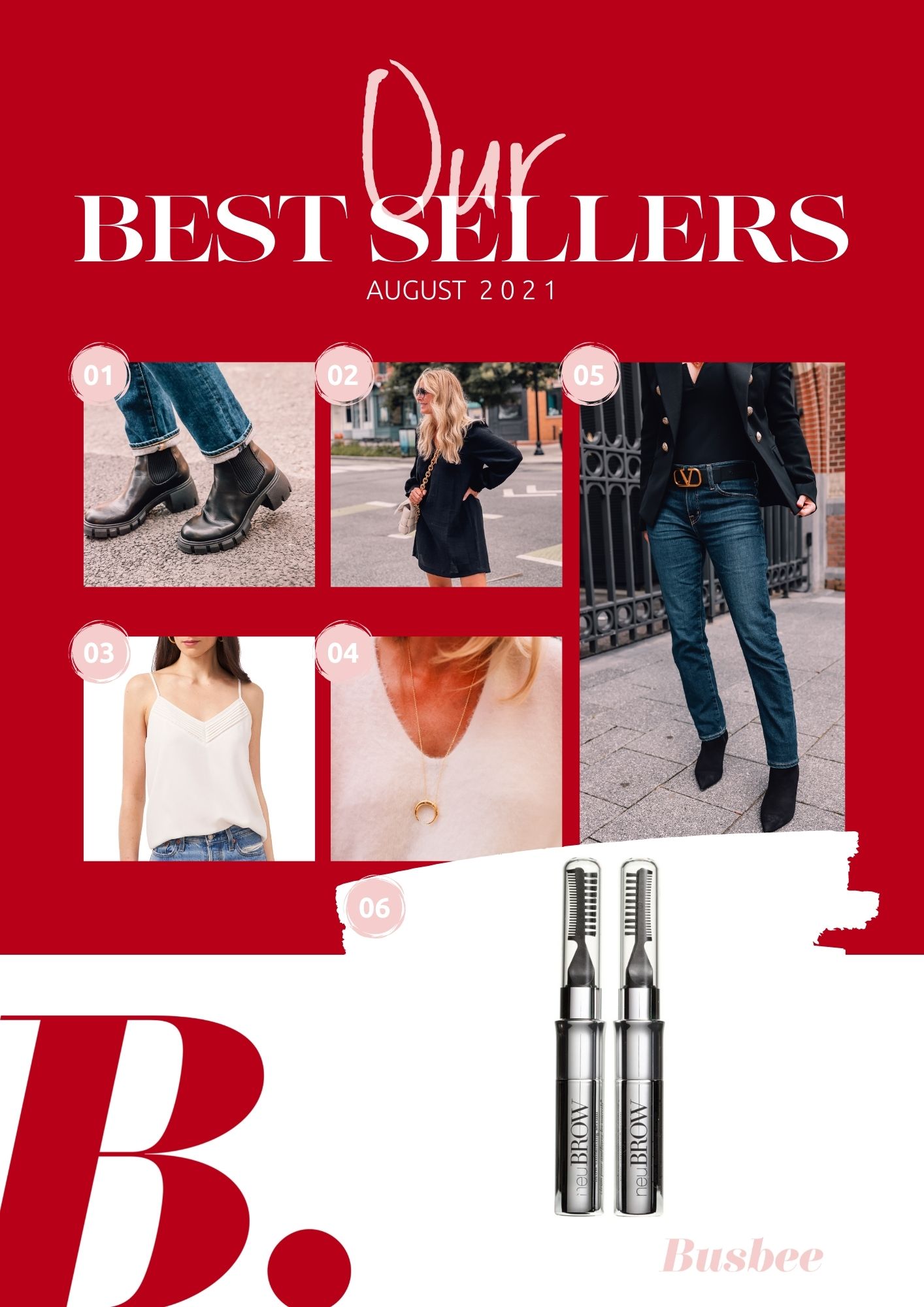 august best sellers, erin busbee, steve madden hayle boots, bb dakota black dress, AG ex boyfriend jeans, 1. state pintuck v-neck camisole, gorjana crescent necklace, neubrow brow enhancing serum