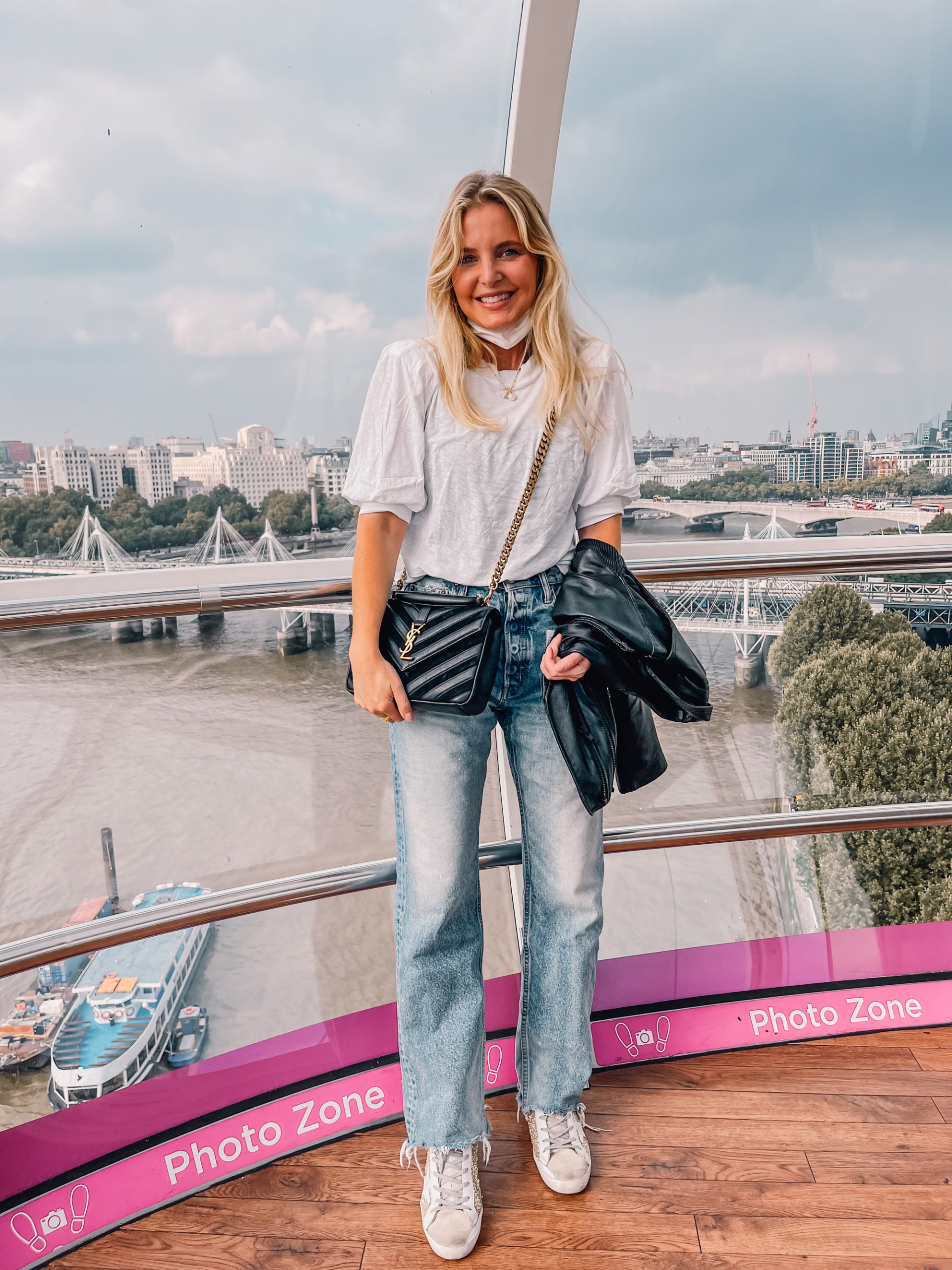 where to travel from spain, travel from spain, travel from madrid, erin bsubee, where to travel, weekend trips from spain, weekend trips from madrid, london, england, london eye, ysl chevron bag, nation ltd white tee, moussy lomita jeans, black leather moto jacket