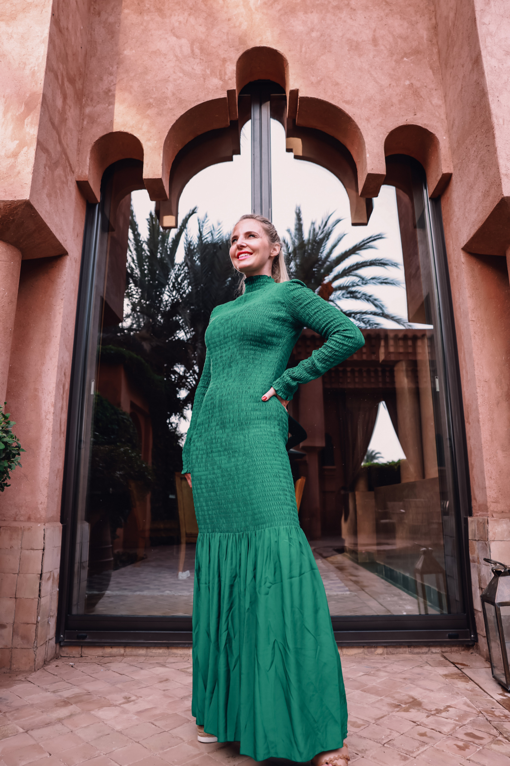 holiday party outfits, holiday party outfits 2021, holiday outfits, christmas party outfits, what to wear holiday, holiday outfits over 40, what to wear to holiday party, green & other stories dress, erin busbee, marrakesh, morocco