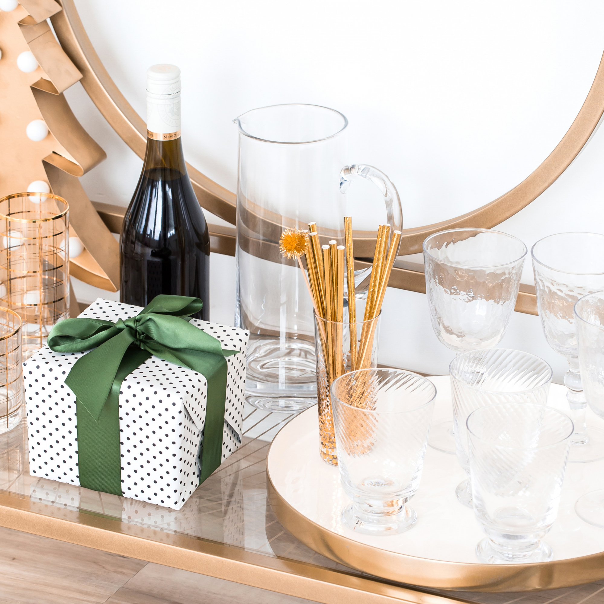 holiday entertaining, drink station, host a festive holiday meal