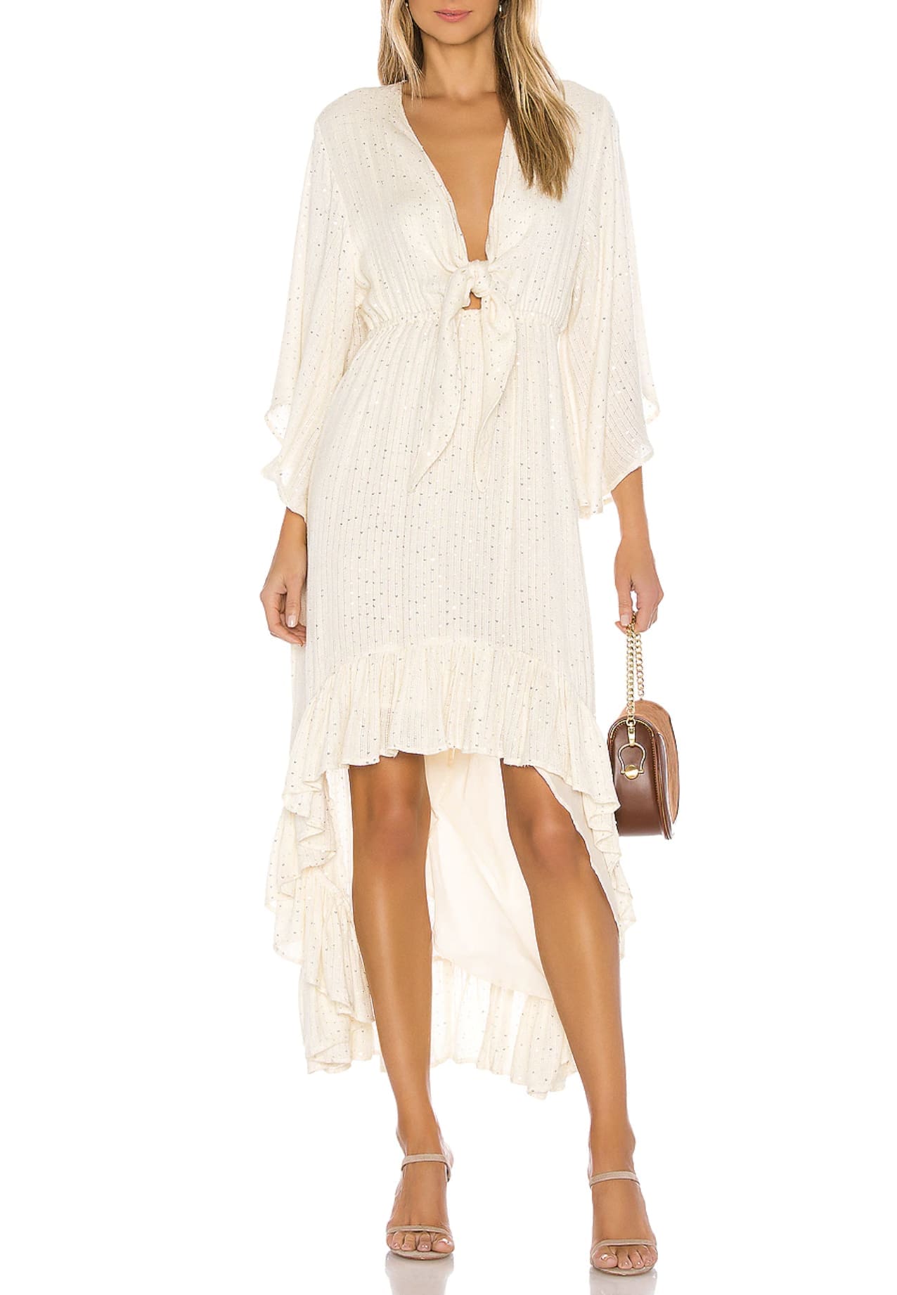White Sundress Sequin High Low Dress Busbee Style — free download