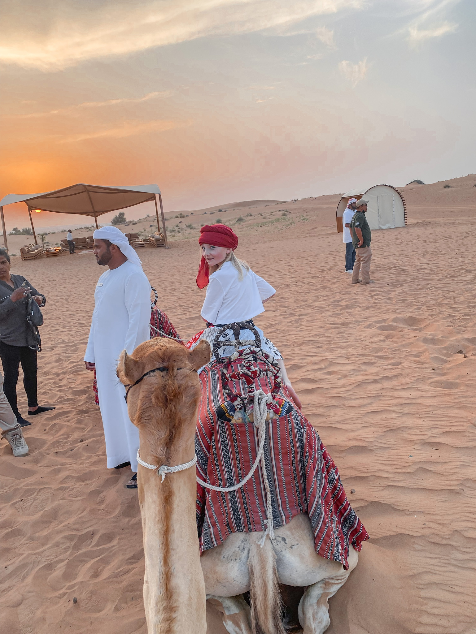 planning a trip to the middle east, where to go in the middle east, how to plan a trip to the middle east, dubai, united arab emirates, UAE, erin busbee, busbee style, busbee family travels, desert safari, platinum heritage desert safari, riding camels in desert, the empty quarter