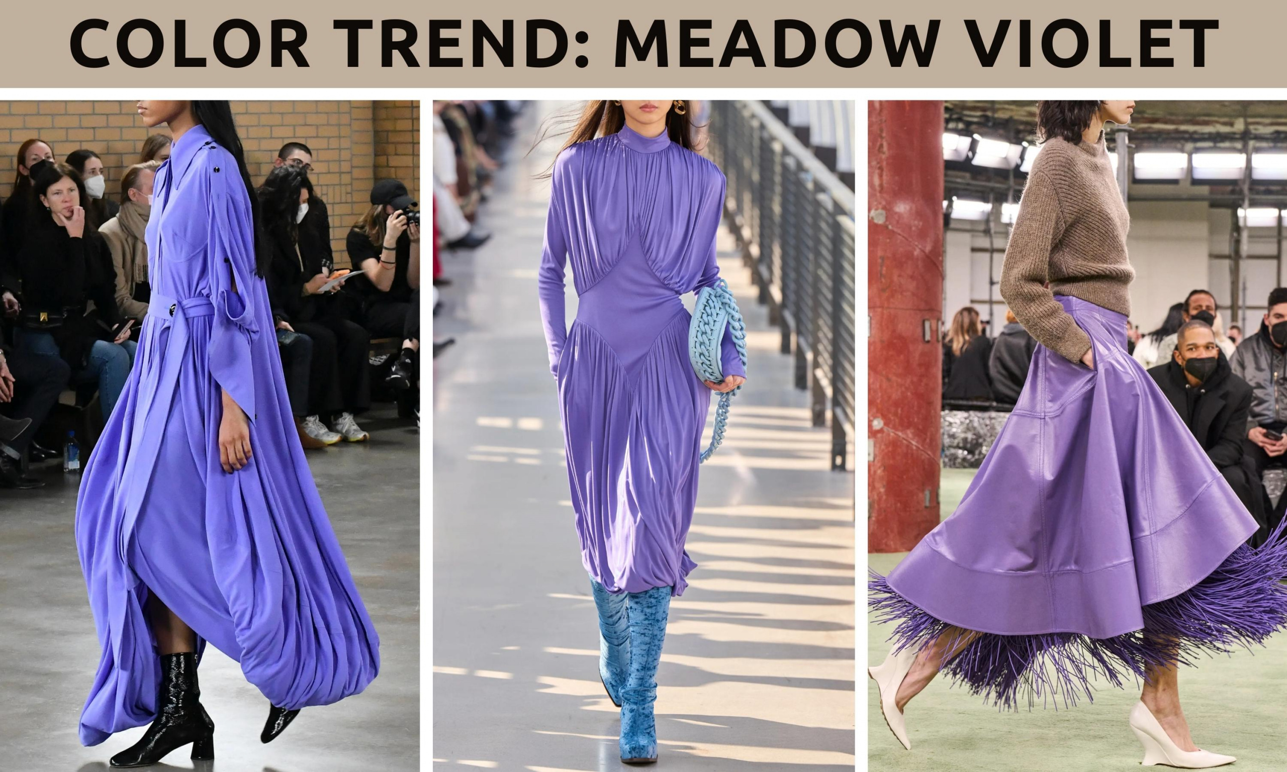 wearable fall trends, fall fashion trends, fall trends, wearable trends, how to wear trends, trends over 40, wearing trends over 40, 2022 fall fashion trends, 2022 wearable fall trends, 2022 color trends, meadow violet, on-trend purple color