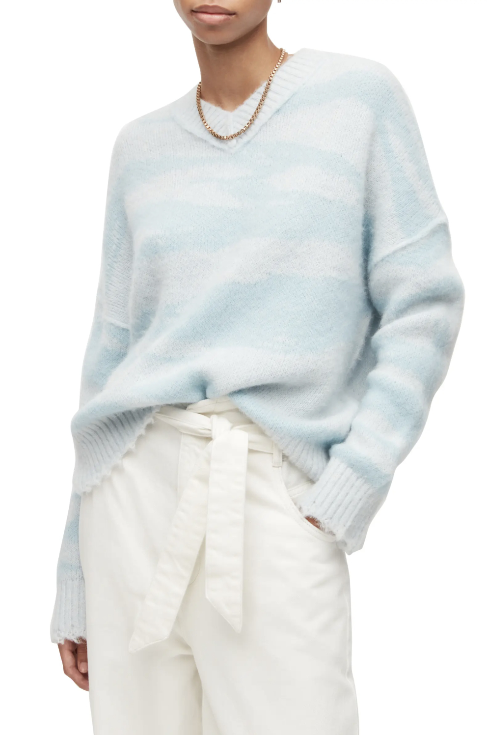 Simple Stripe V-Neck Pullover