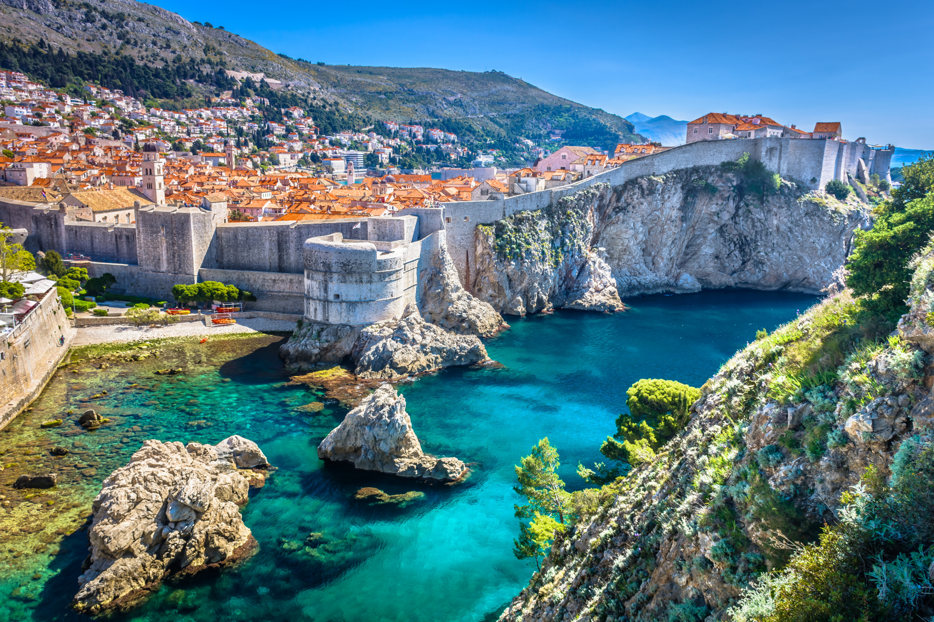 Aerial view Dubrovnik landscape, European travel destination, Travel to Dubrovnik, travel to Croatia, what to do in Dubrovnik, what to do in Croatia, Weekend getaway in Dubrovnik, Erin Busbee, Busbee Style, Beauty Over 40