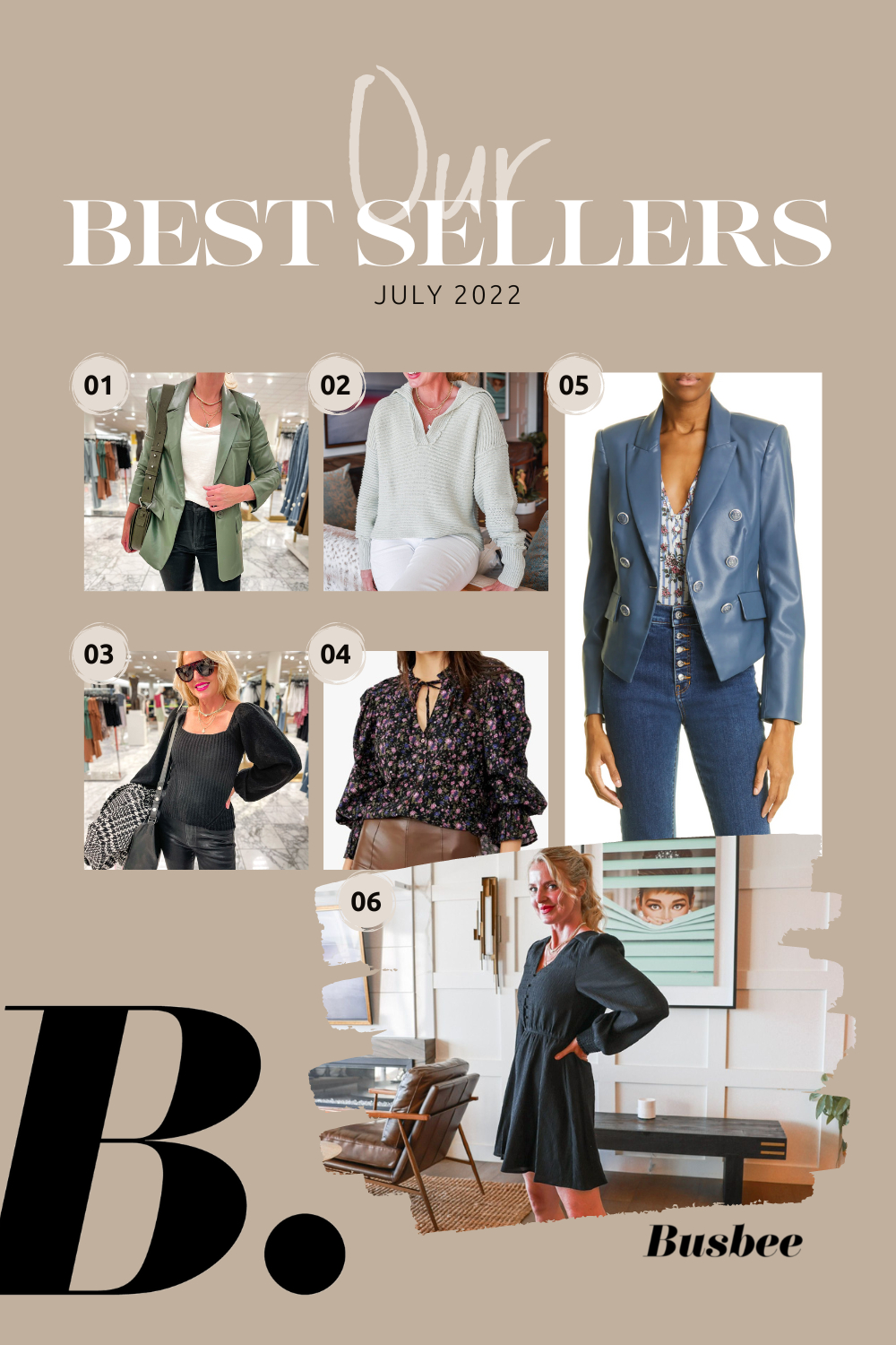 July Best Sellers, best selling products, July favorties, free people marlie sweater, halogen puff sleeve square neck sweater, veronica beard cooke leather dickey jacket, free people meant to be floral cotton blouse, bb dakota singled out faux leather blazer, bb dakota cora long sleeve dress, erin busbee, fashion blogger over 40, telluride, co