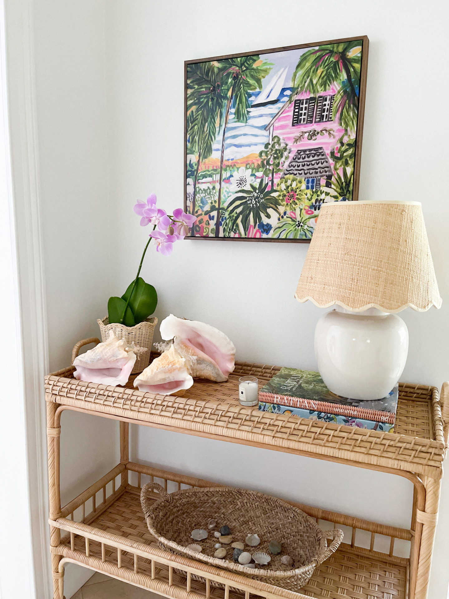 how to style your console table, decorate entryway table, what to put on console table, coastal décor, coastal decorating, best console table, desiree leone, beautifully seaside, erin Busbee, Busbee style, fashion over 40