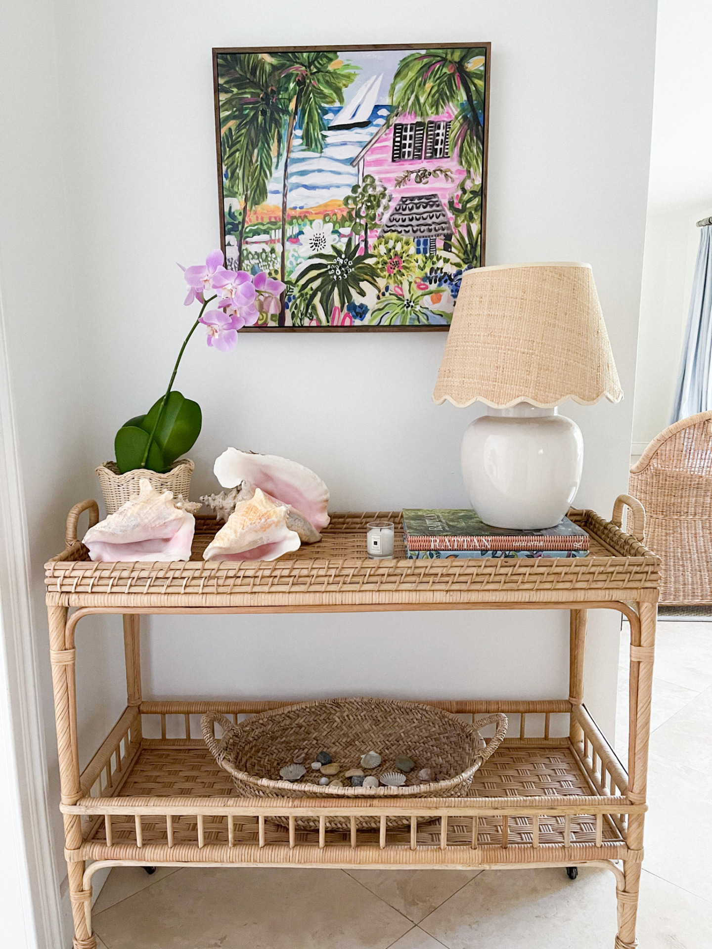 how to style your console table, decorate entryway table, what to put on console table, coastal décor, coastal decorating, best console table, desiree leone, beautifully seaside, erin Busbee, Busbee style, fashion over 40