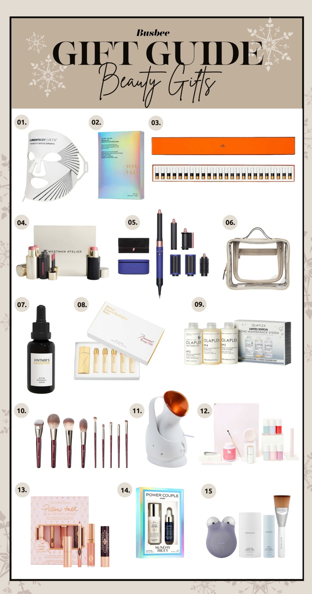 beauty gift guide, holiday gift guide, holiday beauty gifts for her, beauty gifts, beauty gifts 2022, beauty gift guide, gifts under $100, beauty gift guide, beauty gifts, special gifts, unique gifts, erin busbee, skincare gifts, hair gifts, makeup gifts, beauty tools, fragrance gifts