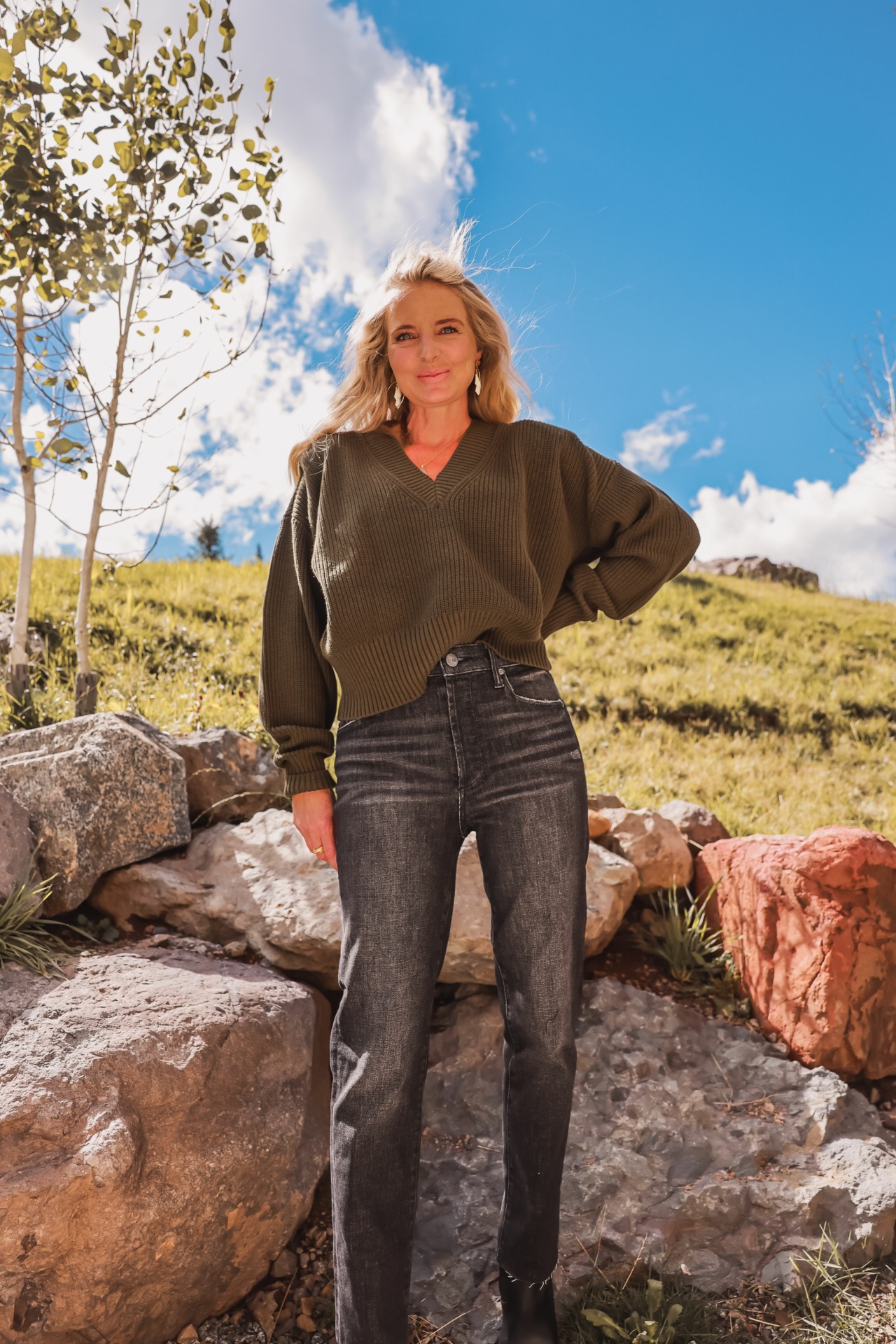 evereve wideleg and cropped denim trends, beauty finds, faovite beauty picks, erin buseee, fashion blogger over 40, telluride, CO, women feeling unworthy, feeling unworthy over 40, we need to talk about feelings of unworthiness, how to feel worthy, women over 40 self care