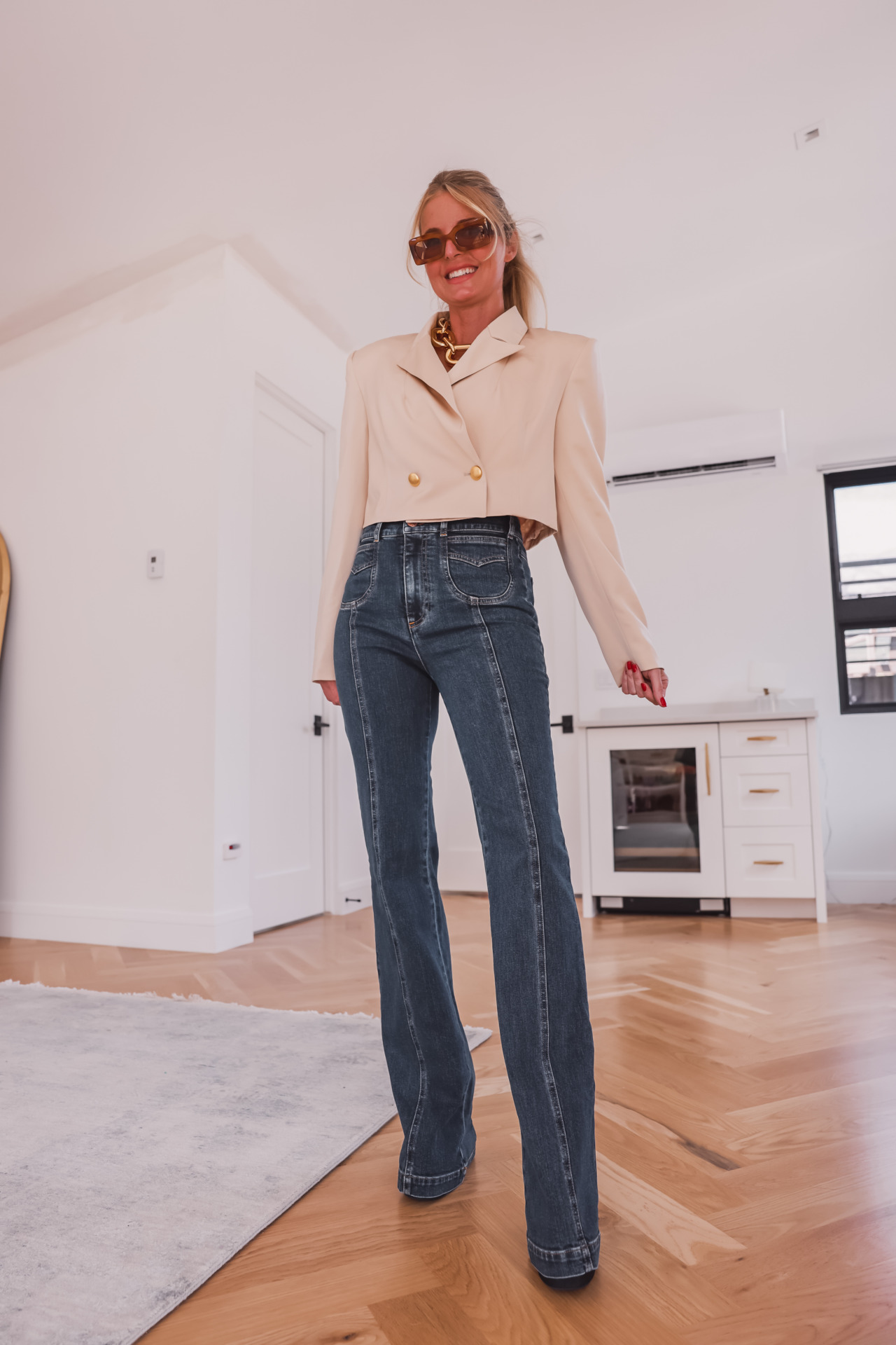 cyber week favorites, black friday favorites, best black friday finds, black friday finds, erin busbee, team busbee, see by chloe flare jeans, kimberley goldson cropped blazer, fashion over 40, best black friday deals