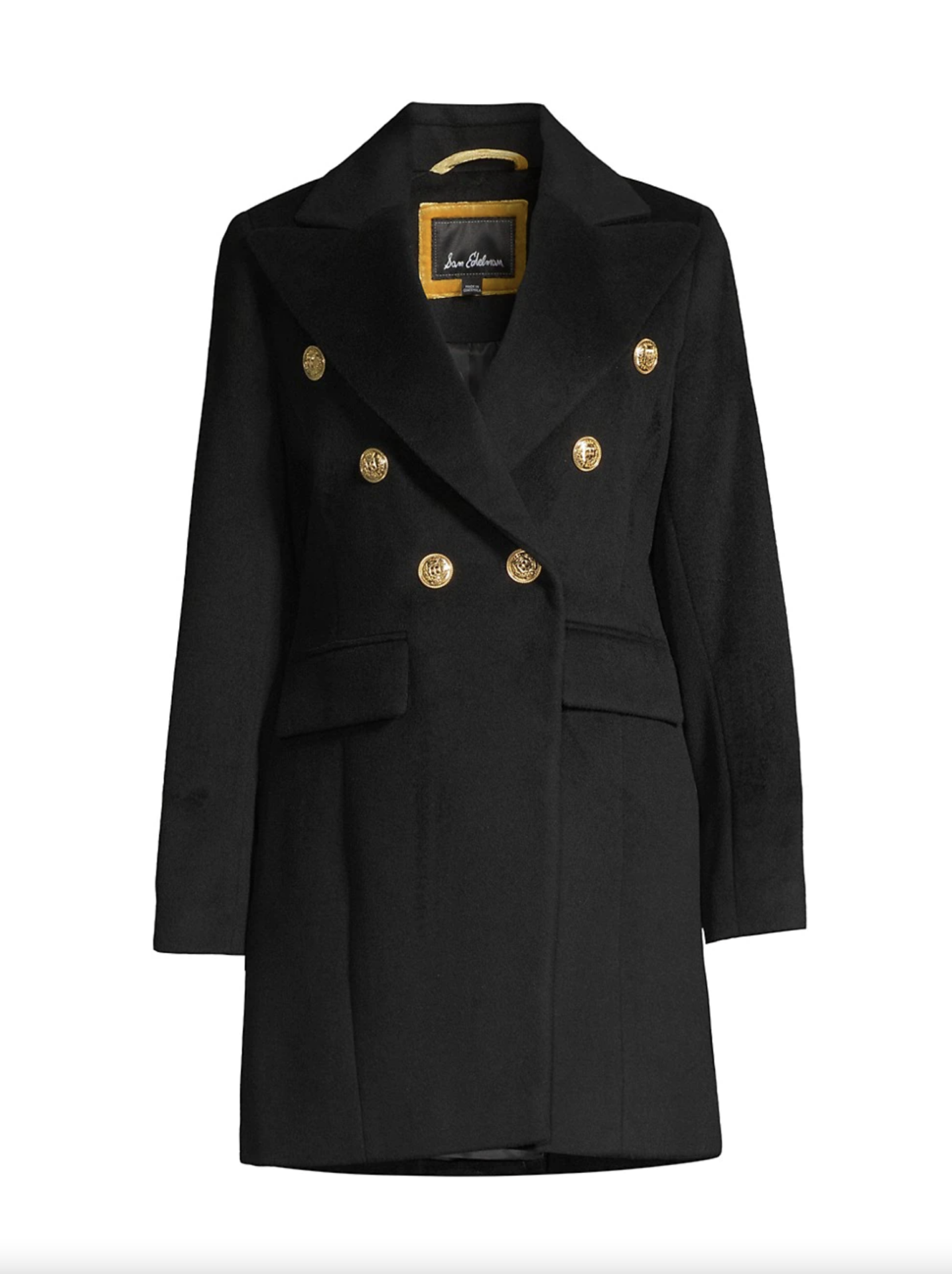 Sam Edelman Double-Breasted Wool Military Coat - Busbee - Fashion Over 40