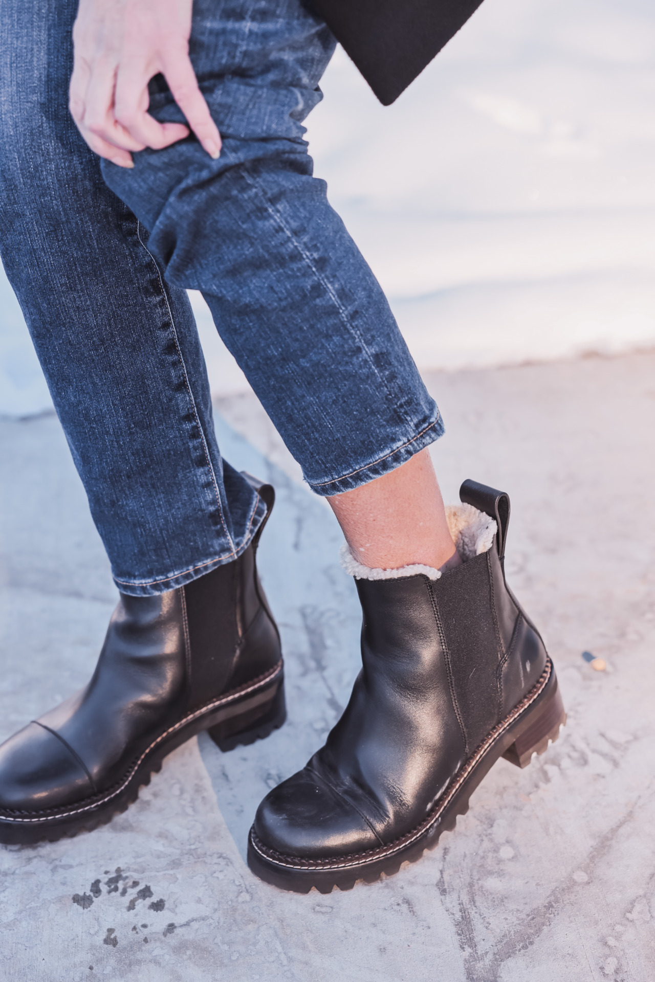 see by chloe mallory shearling lined chelsea boots