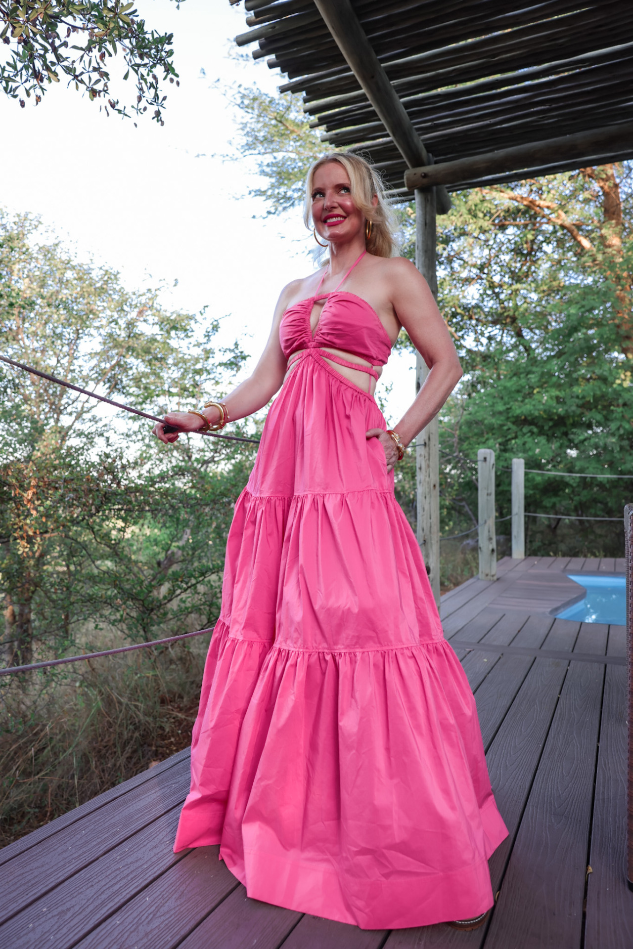 pink simkahi cutout maxi dress
