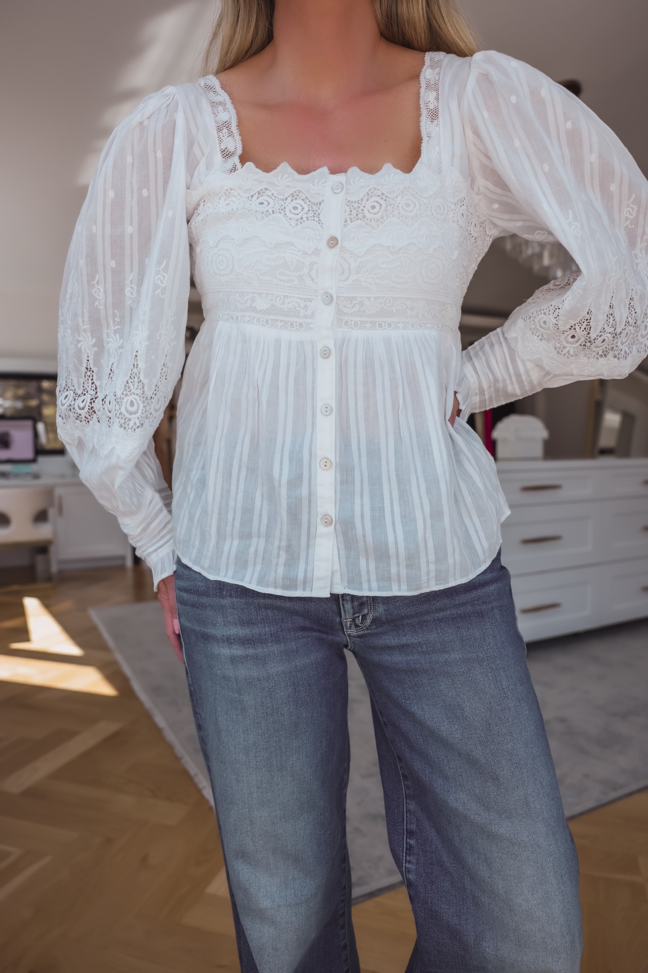 white lace blouse | Tops That Make You Look Slimmer