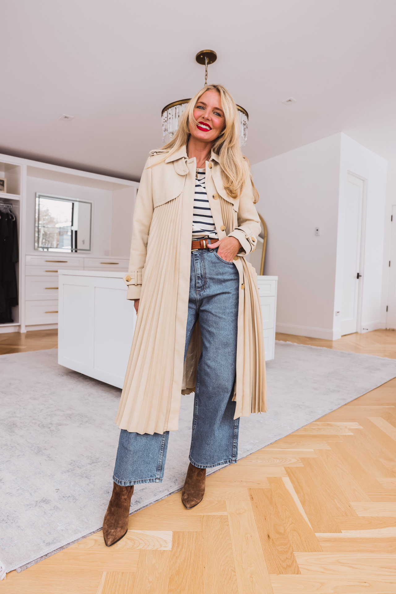 pleated trench coat