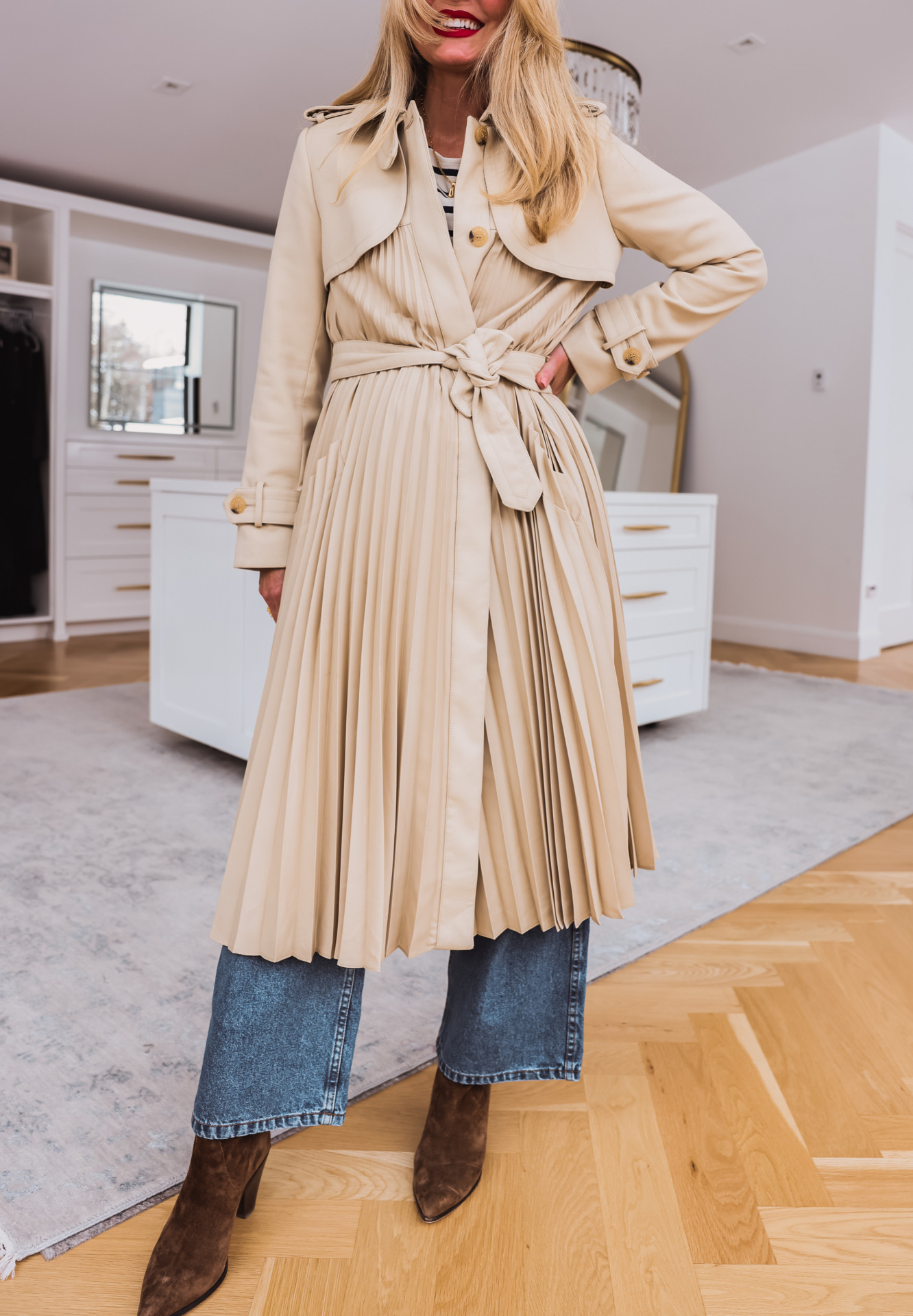 sandro pleated trench coat | French Wardrobe Basics