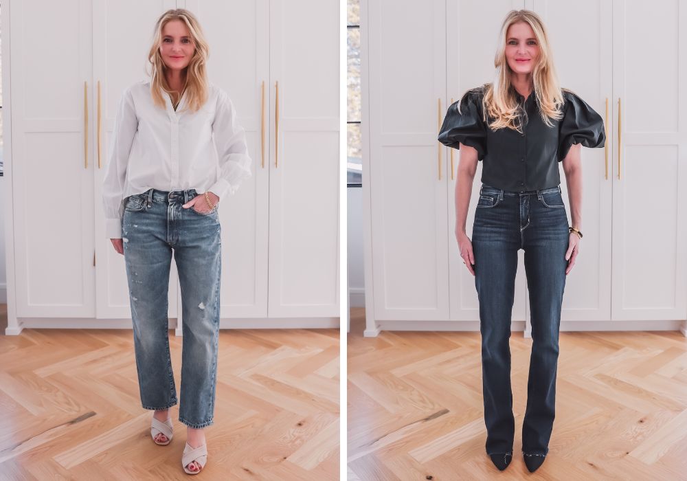 Low-rise vs High-Rise Jeans to look taller