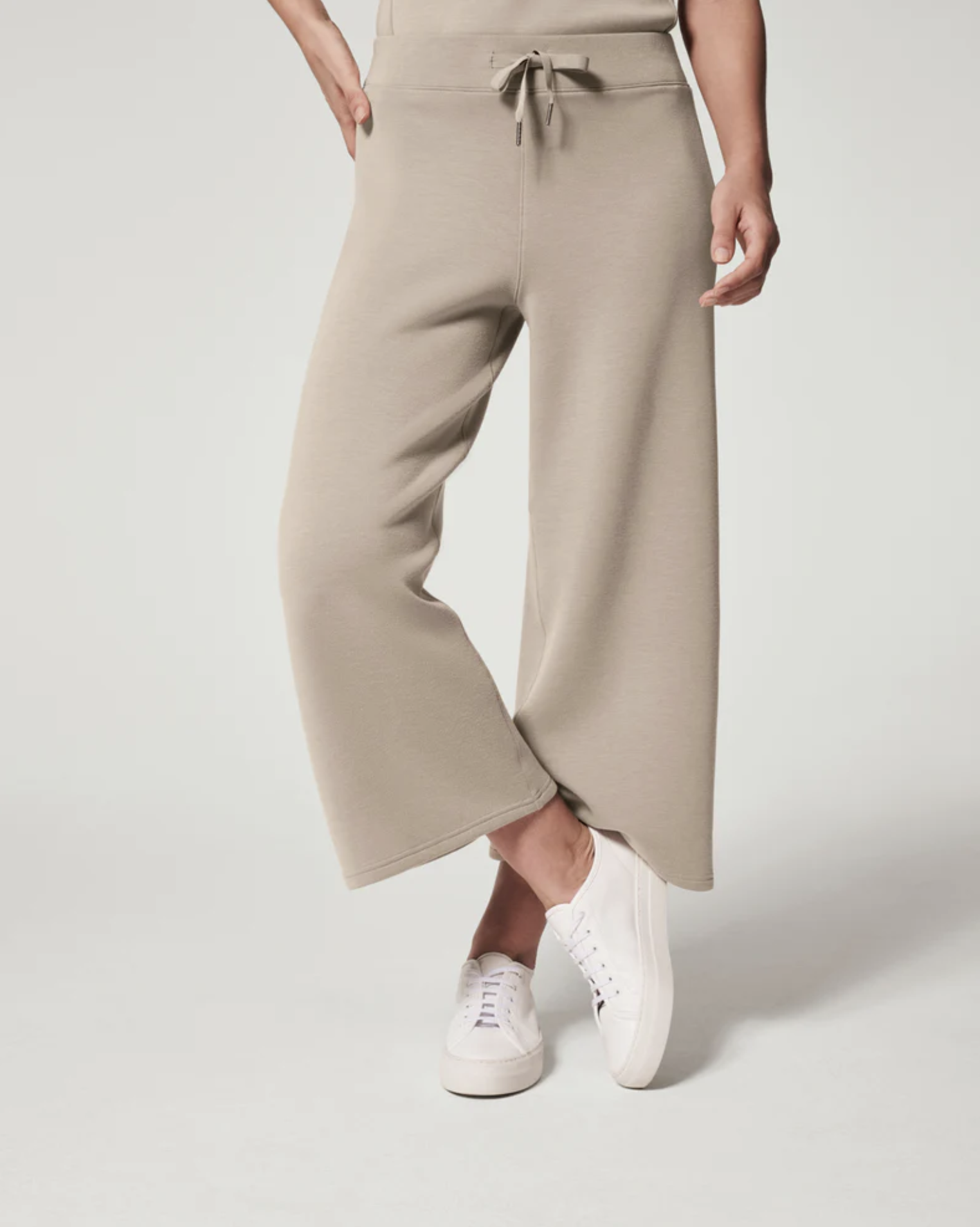Spanx AirEssentials Cropped Wide Leg Pant in Fawn - Busbee - Fashion Over 40