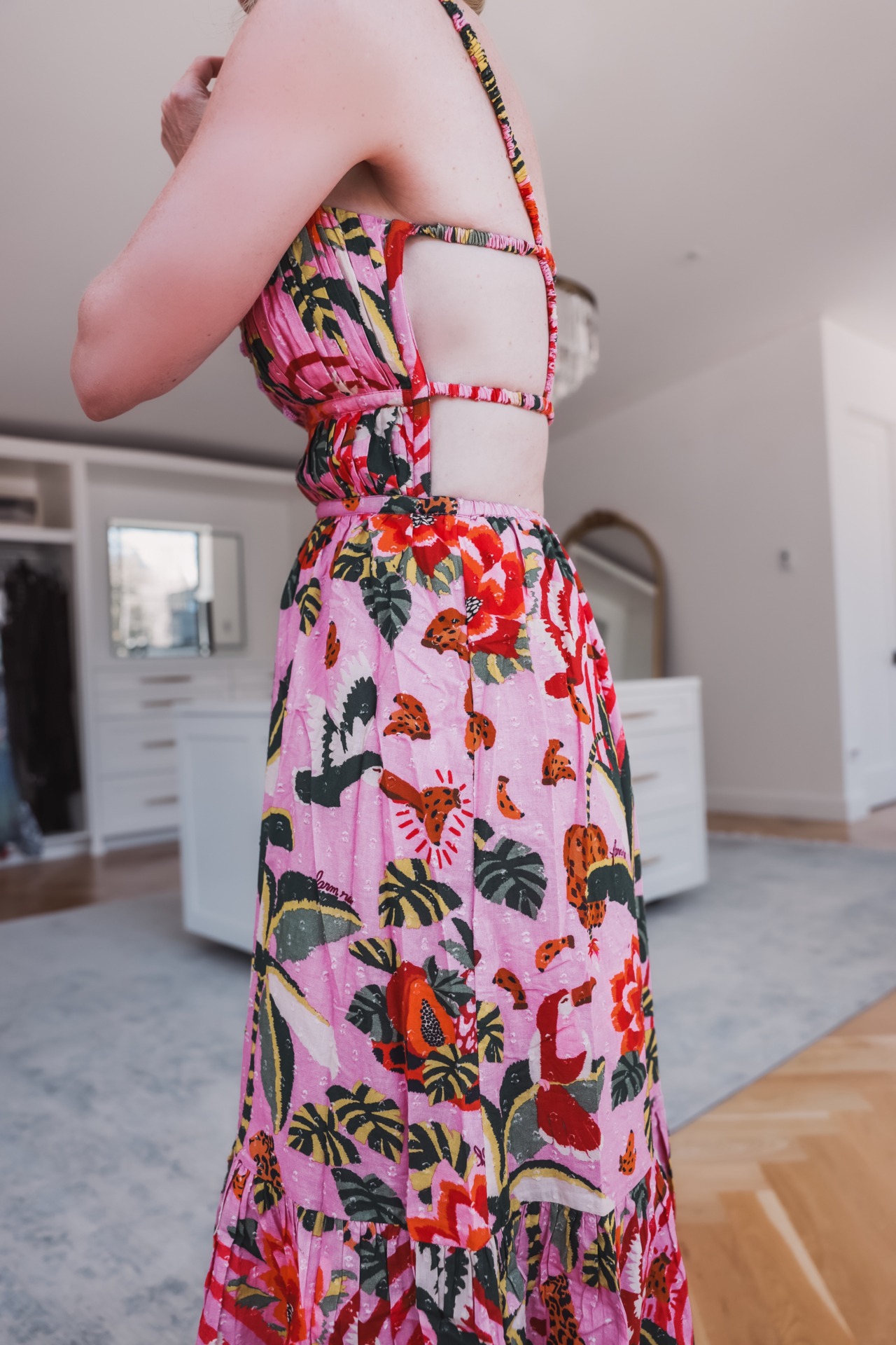 Farm Rio Pink Leopard Forest Midi Dress | Brunch Outfit Ideas For Summer
