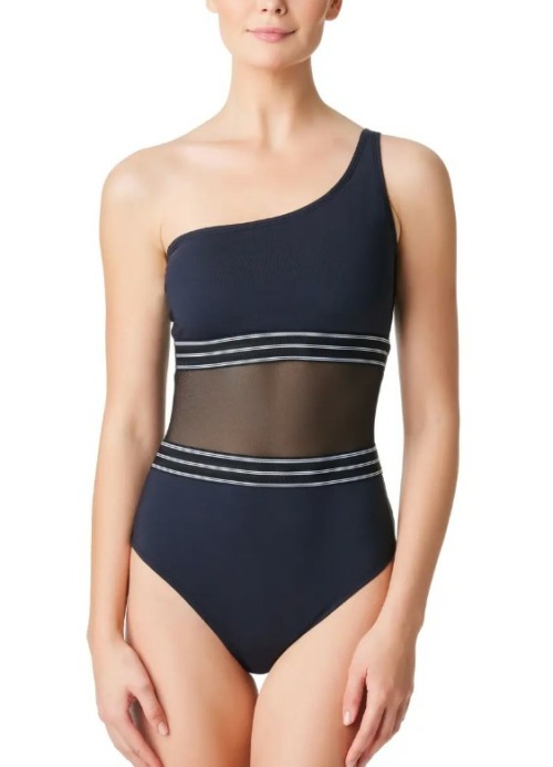 BLEU ROD BEATTIE DON'T MESH WITH ME One Shoulder One-piece Swimsuit -  Chocolate