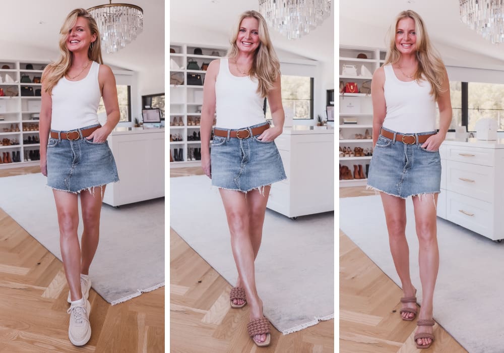 White Tank & Mini Skirt