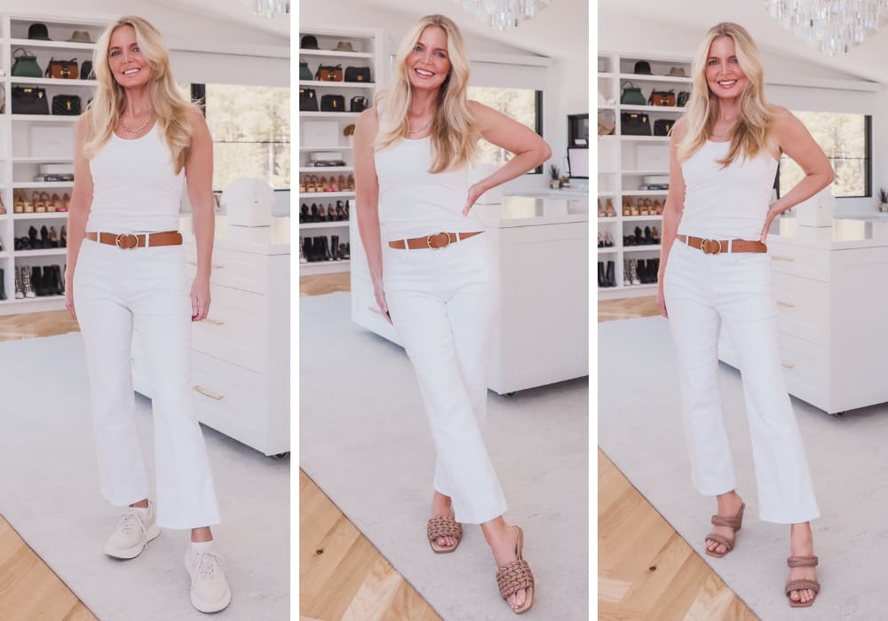 White Tank & White Jeans Travel Capsule Wardrobe