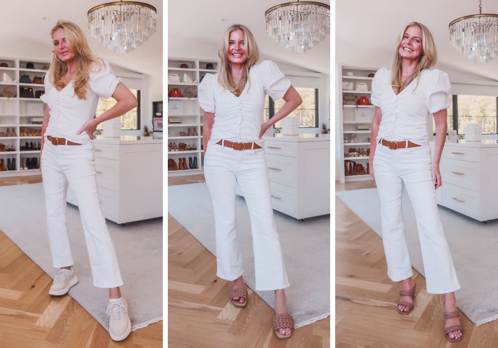 White Tee & White Jeans