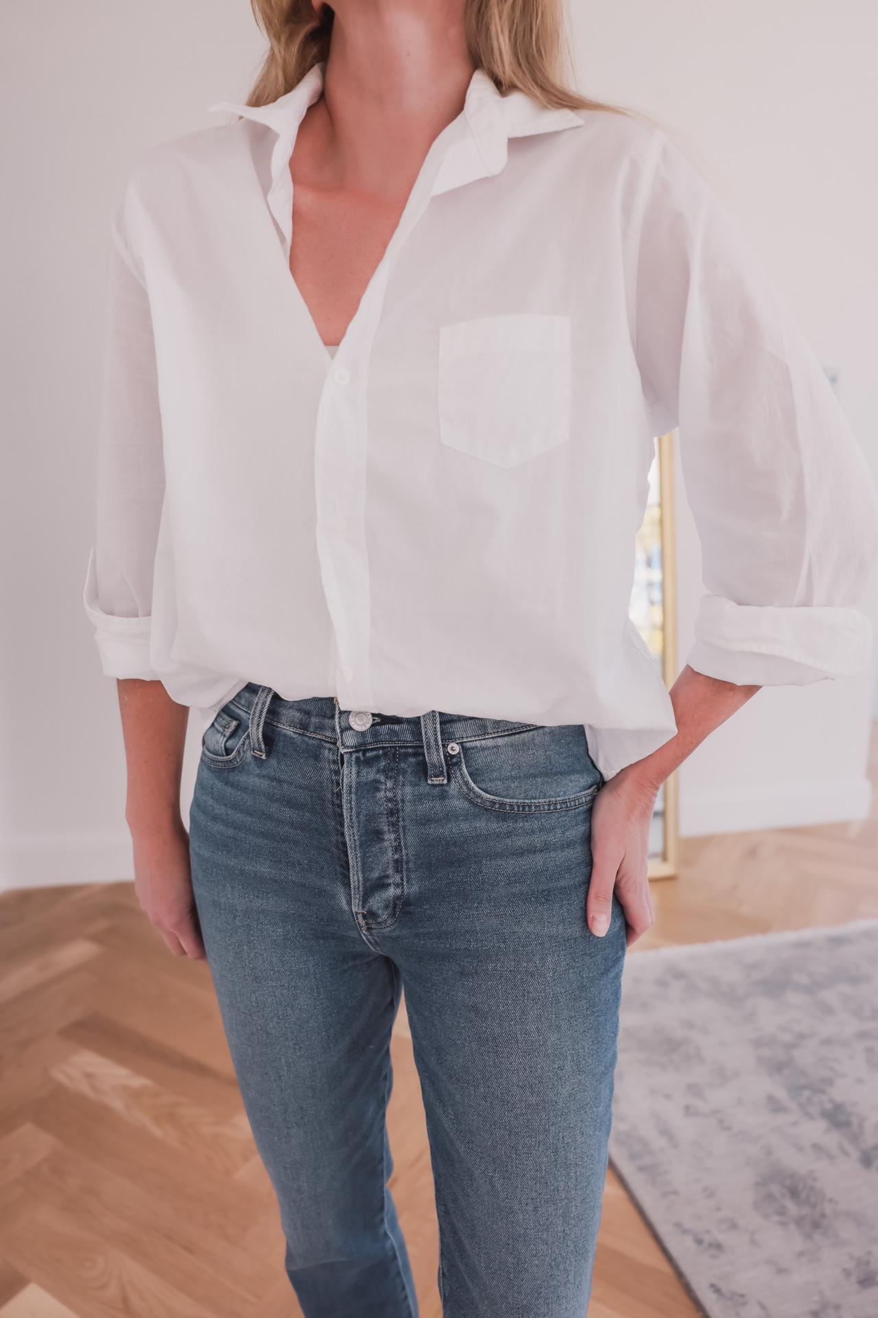 white button down shirt | Invest In Wardrobe Basics