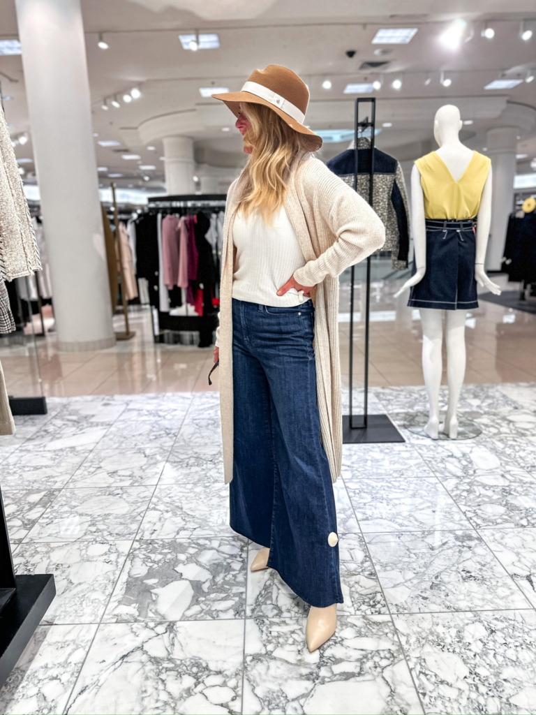 nordstrom anniversary sale, nordstrom anniversary sale 2023, nordstrom anniversary sale catalog, nordstrom anniversary sale favorites, nordstrom anniversary sale must haves, nsale over 40, nordstrom anniversary sale over 40, what to buy at nordstrom anniversary sale, erin busbee, busbee style, fashion over 40, paige ivory sweater tank, rag & bone hat, frame palazzo jeans, open edit cardigan