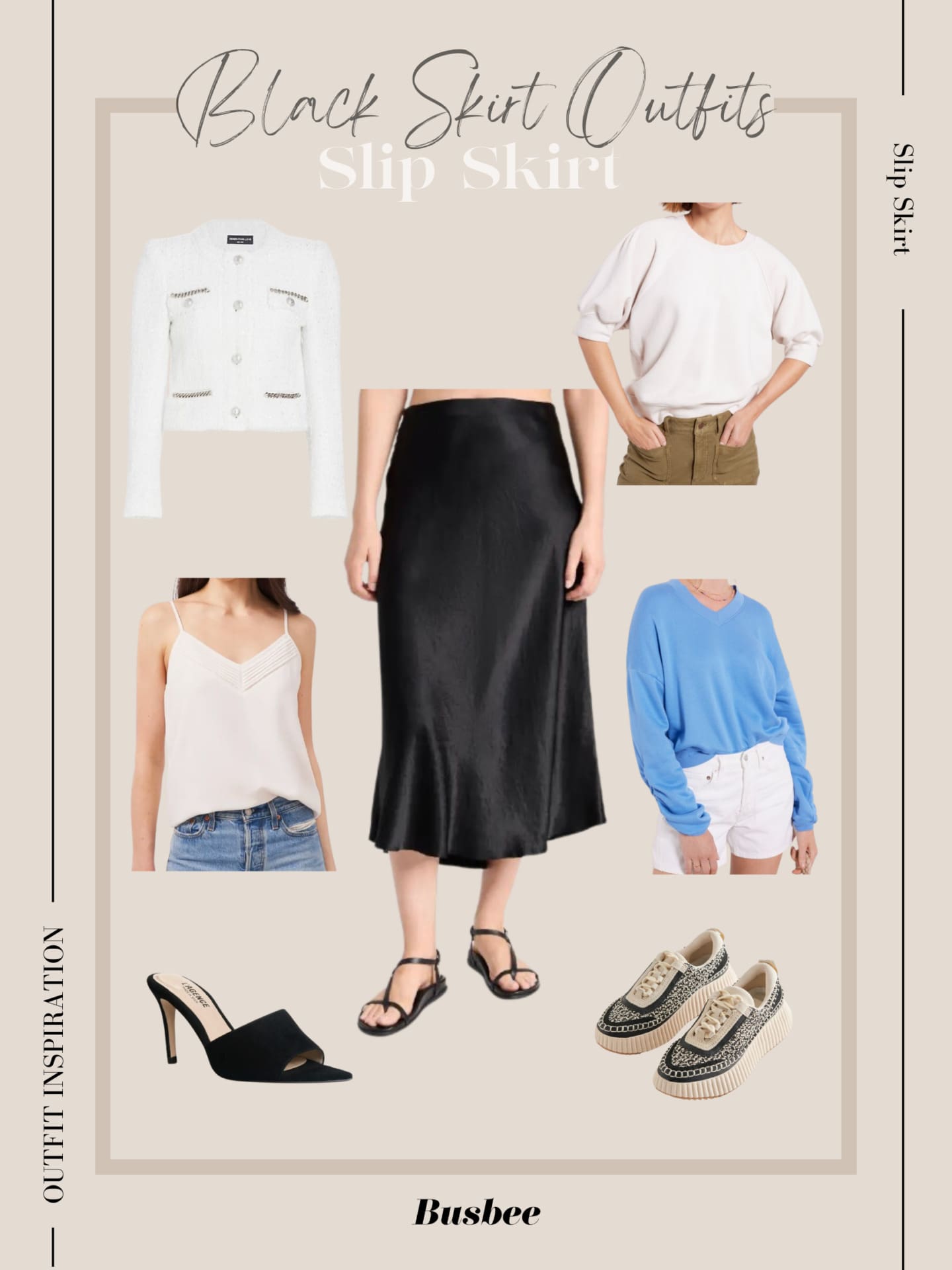 Black Slip Skirt outfits