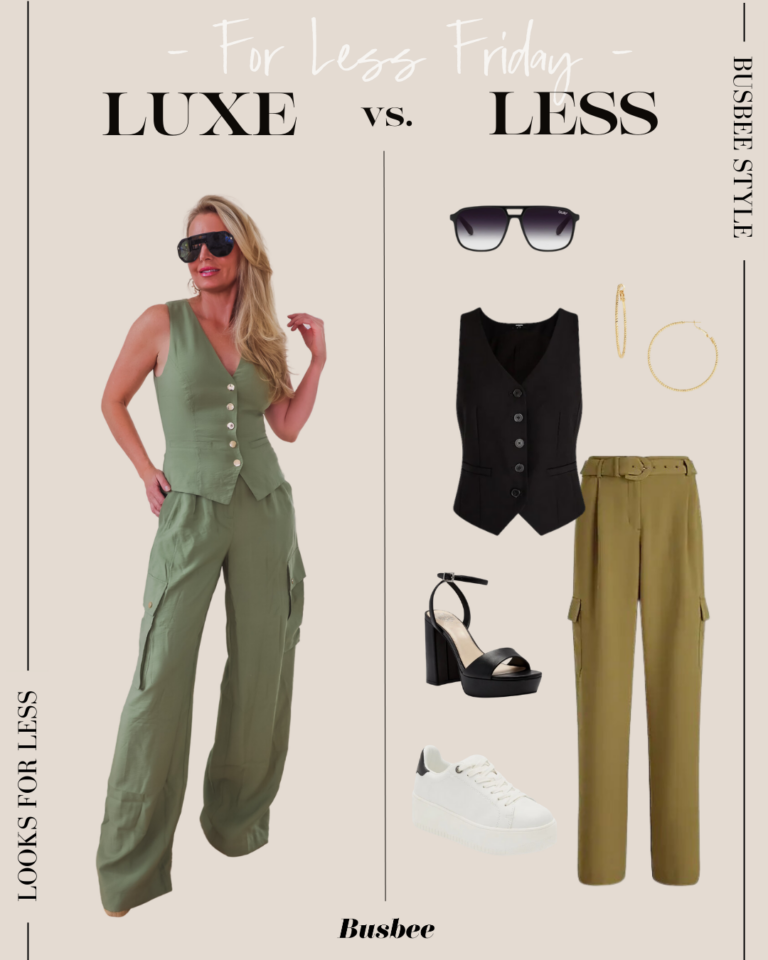 Women’s vest trend, trends worth trying, cargo trend, utility trend, vest and pants set, cool trends for women over 40, how to wear a women’s vest, erin Busbee, Busbee style, fashion over 40, Telluride, CO