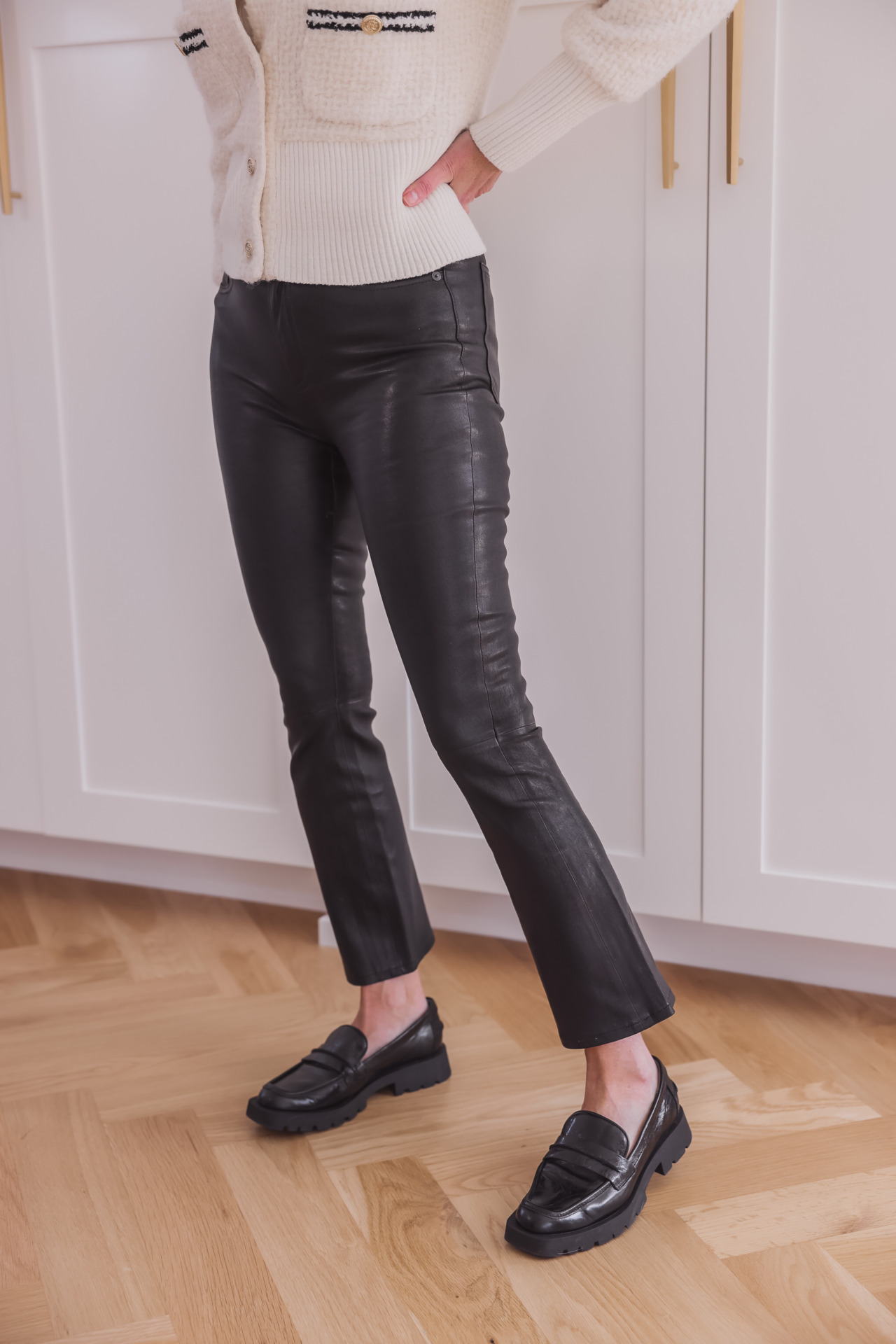 How To Wear Loafers with Leather Pants