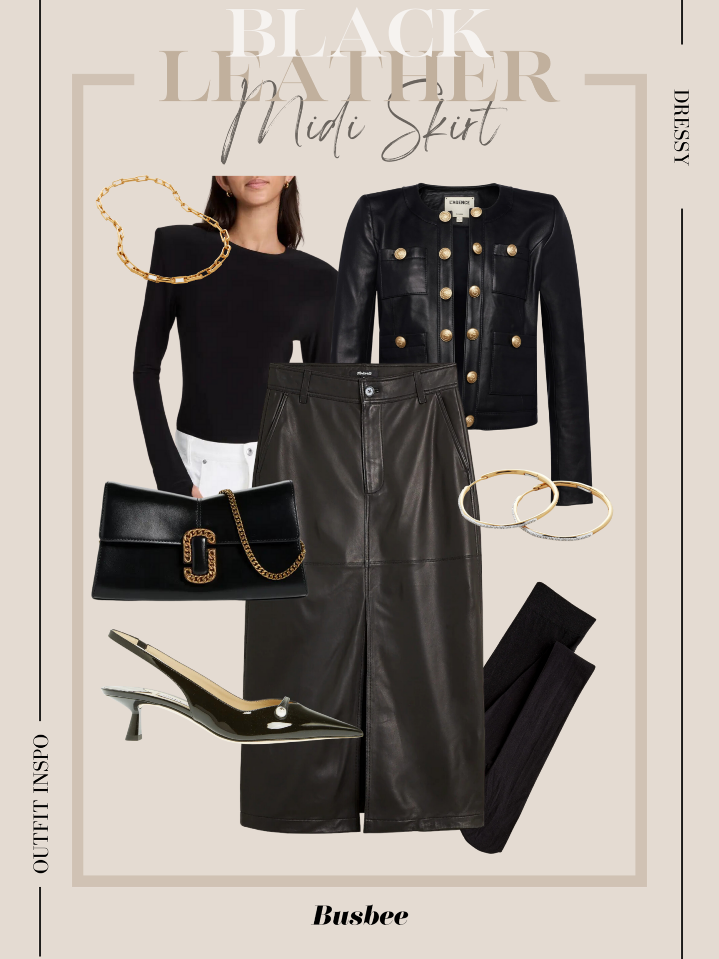 How To Style a Leather Midi Skirt