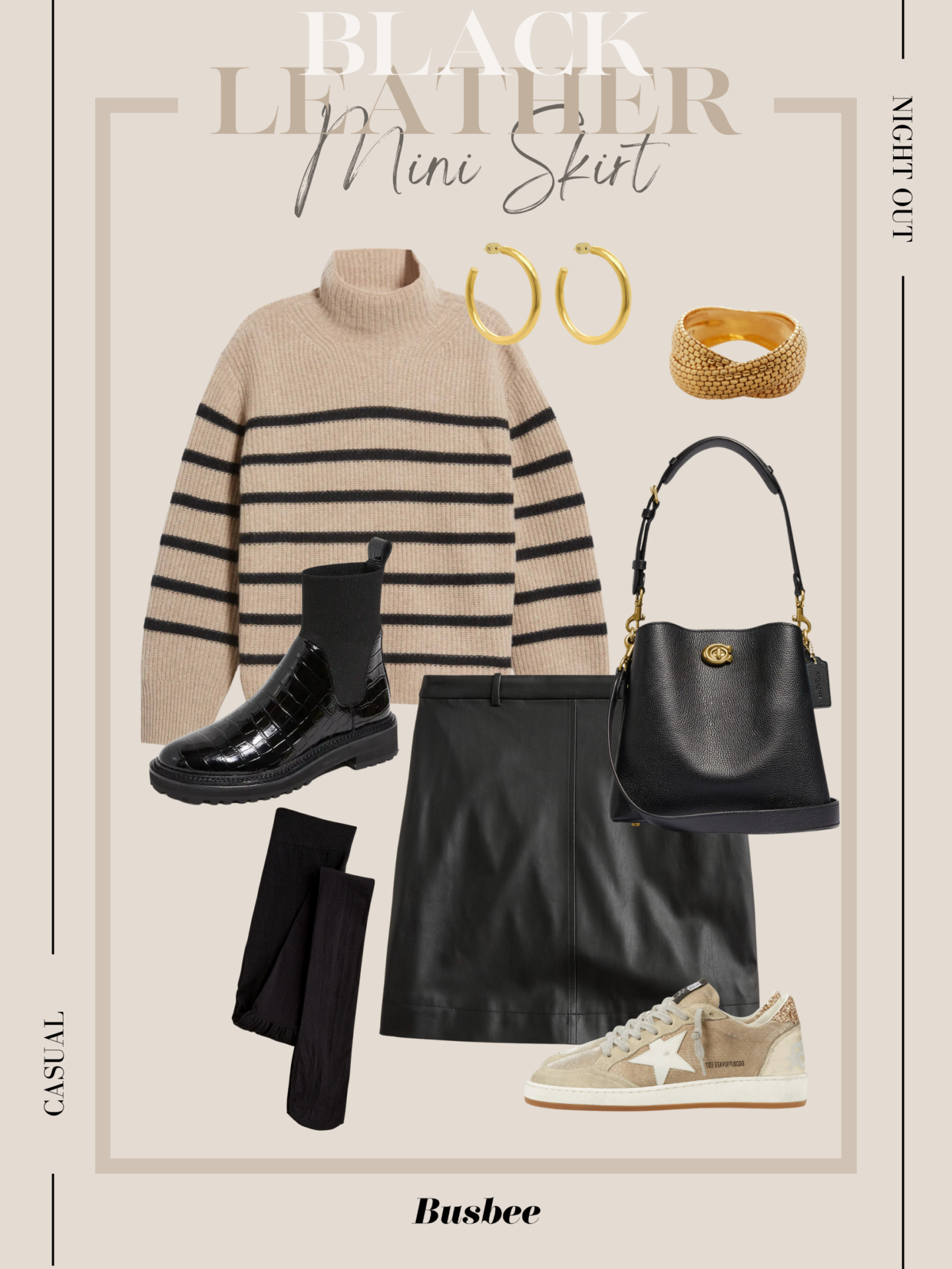 Mini Skirt with Leggings Casual Fall Outfits (2 ideas & outfits